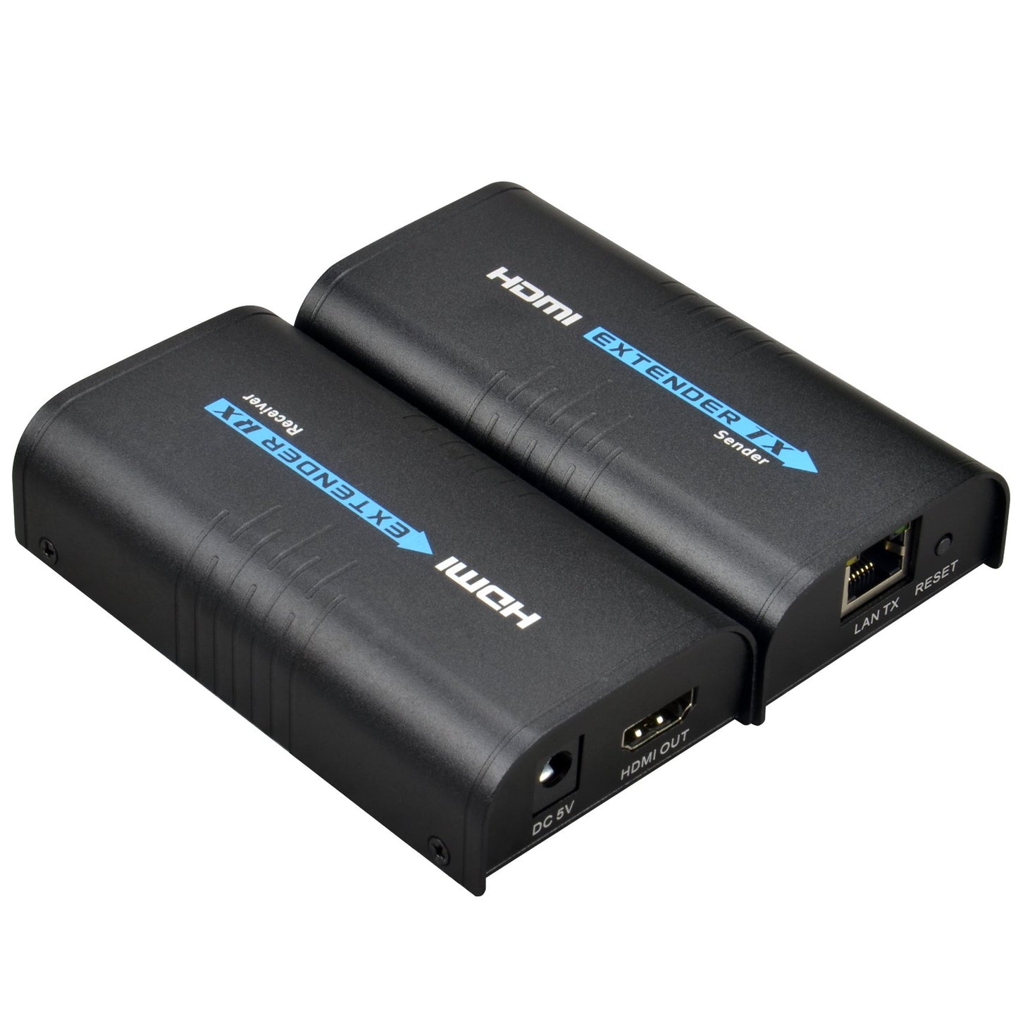 Mirabox HDMI Extender 400ft(120m),1 to Many Over IP LAN Switch,1080P@60Hz Full HD Video and Audio by Single Cat5 Cat5e Cat6 Cat6e Cat7 Cable,Transmitter and Receiver