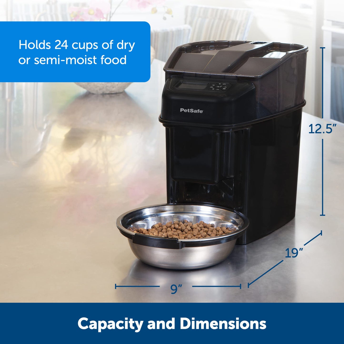 Healthy Pet Simply Feed - PetSafe Automatic Feeder - Headquartered in Knoxville, TN - Automatic Dog Feeder from The Engineers of The Smart Feed & Dancing Dot - 1-Year Comprehensive Protection Plan