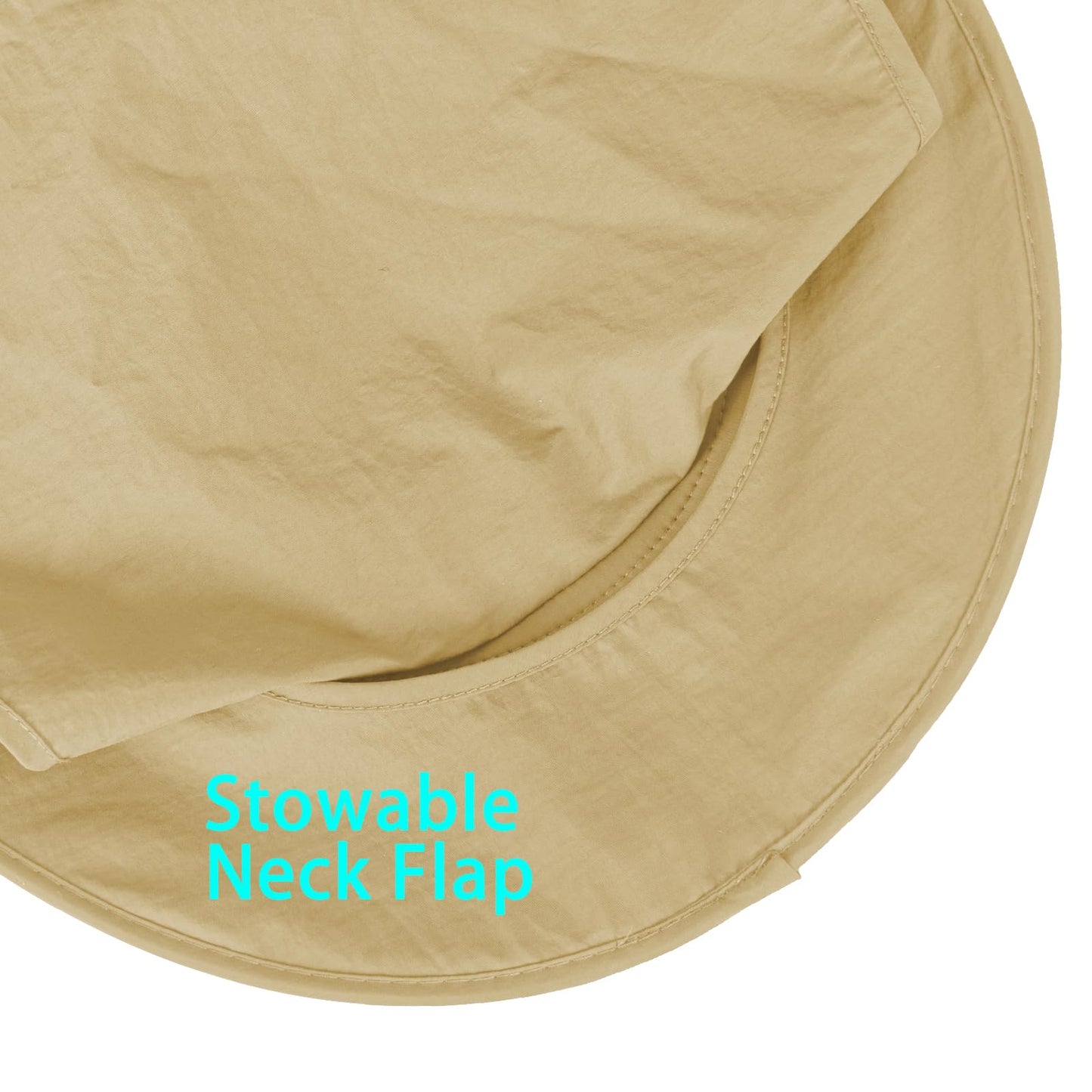 Sun Hats for Men Women Fishing Hat UPF 50+ Breathable Wide Brim Bucket Hats Summer UV Protection Safari Hat with Neck Flap Khaki