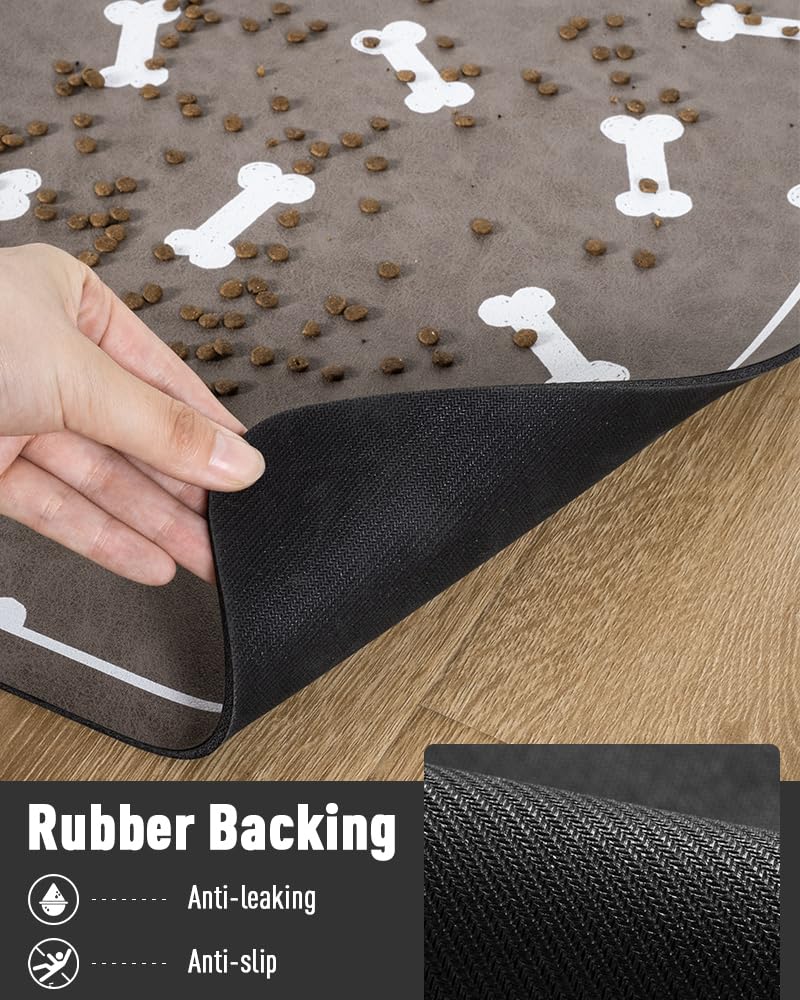 Pet Feeding Mat-Absorbent Dog Mat for Food and Water Bowl-No Stains Easy Clean Dog Food Mat-Quick Dry Dog Water Dispenser Mat-Puppy Supplies Dog Stuff-Dog Accessories Dog Water Bowl Mat