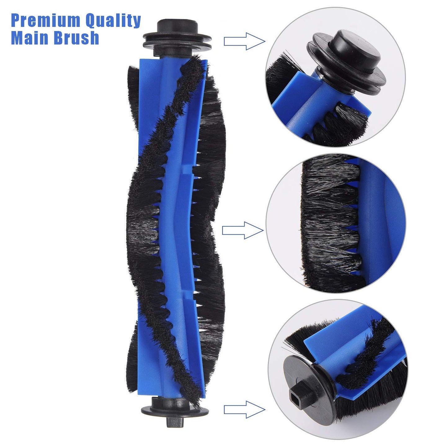 LesinaVac Replacement Part for Eufy RoboVac 11S Max RoboVac 15C Max RoboVac 30C Max RoboVac G30 Edge G10 Hybrid Robot Vacuum Cleaner Accessories Kit, Including 1 Main brush, 8 Side brushes, 4 Filters