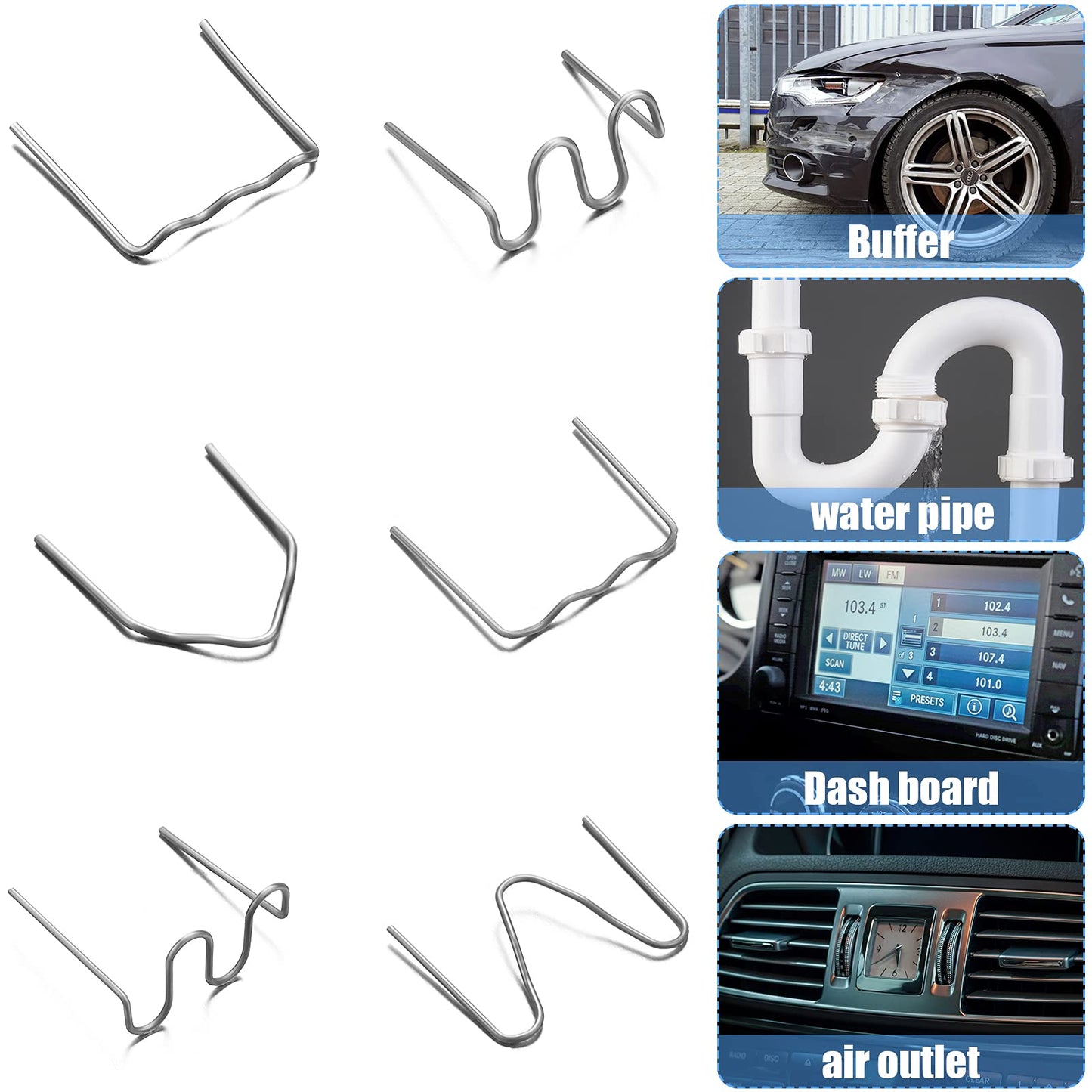 1000 Pieces Hot Stapler Plastic Repair Kit Welding Stapler Welding Rods Automotive Plastic Repair Machine Welding Hot Stapler for All Cars