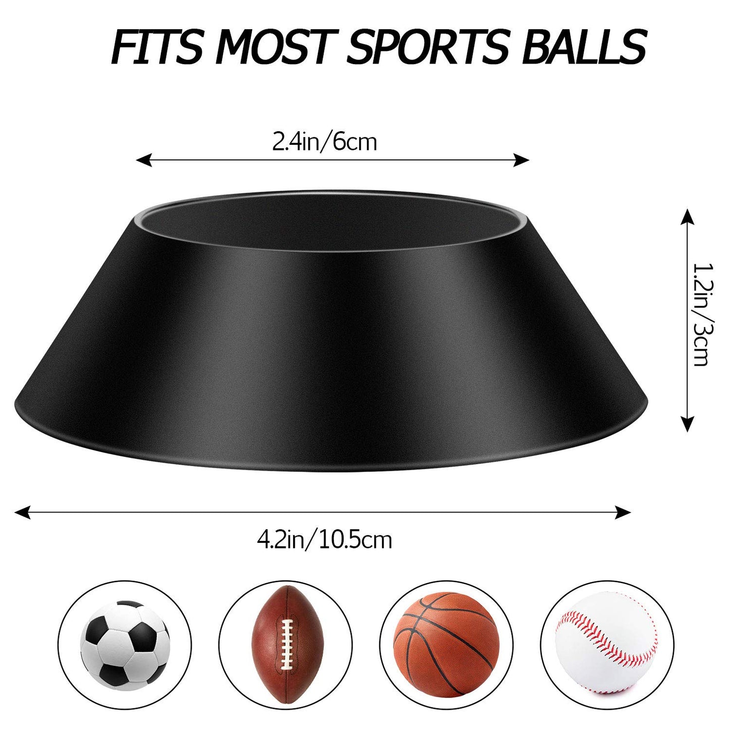 6 Pcs Ball Display Stand Memorabilia Ball Pedestal Ball Stand Holder Soccer Ball Stand for Basketball Football Volleyball Softball Bowling