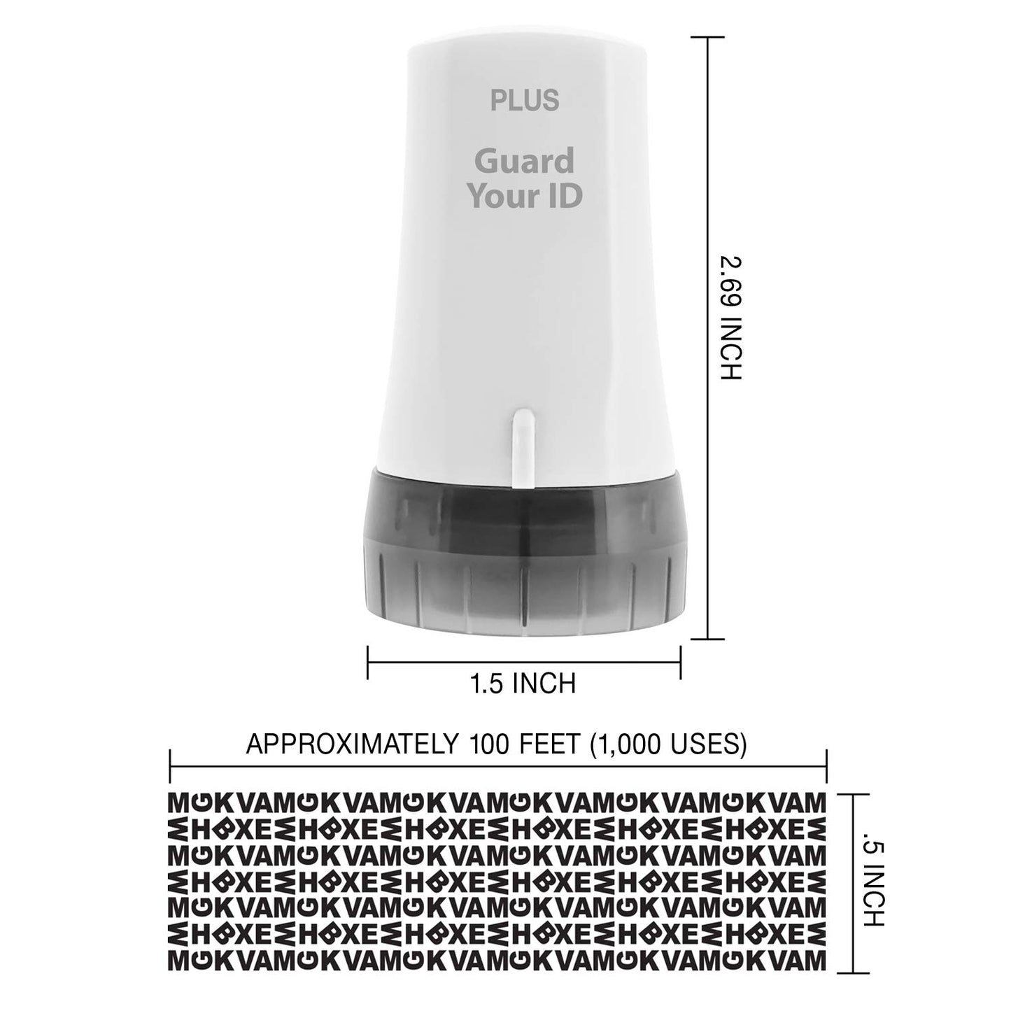 Guard Your ID ADVANCED Roller Identity Theft Prevention Security Stamp WHITE (38345)