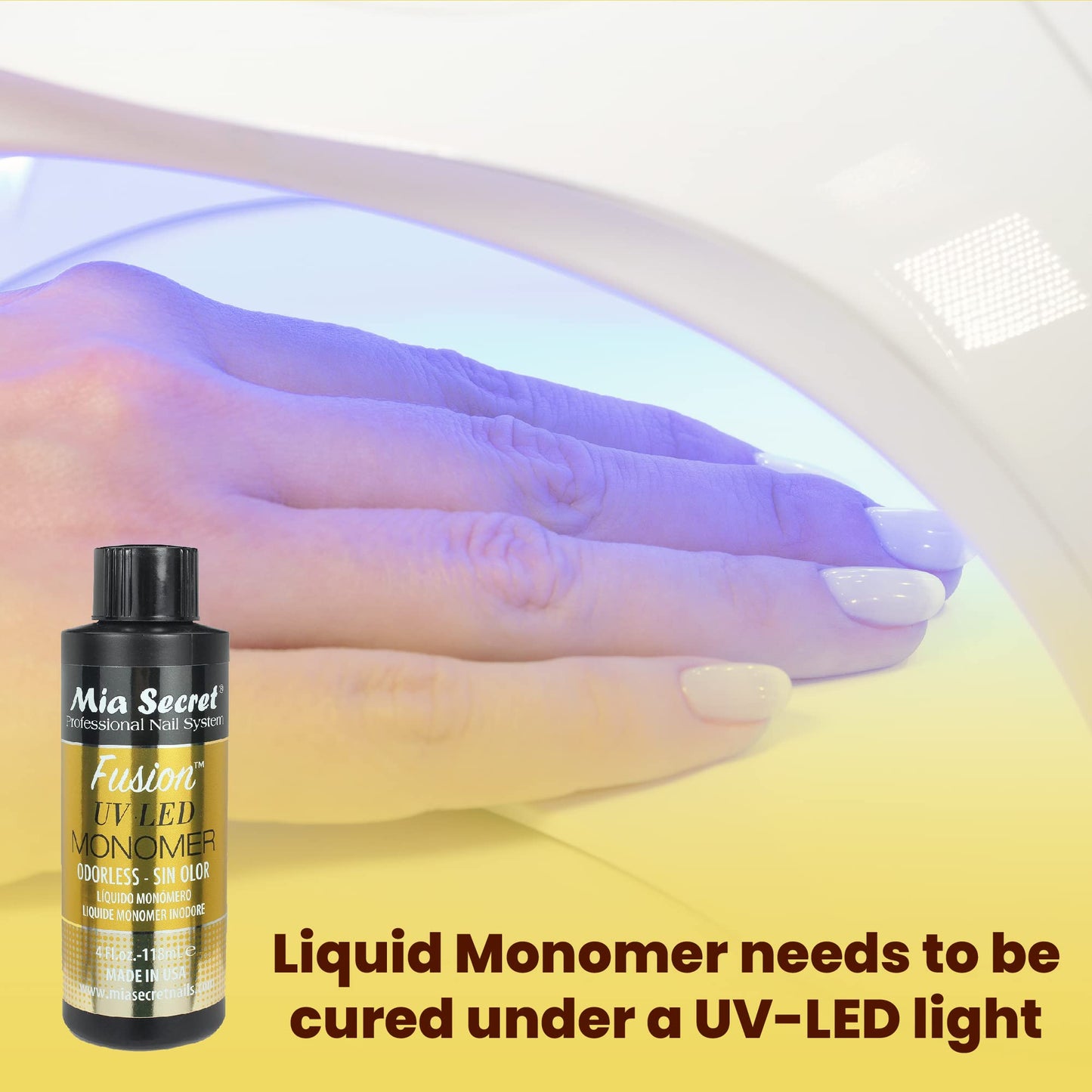 Mia Secret ODORLESS FUSION UV LED MONOMER 2oz / 4oz (FUSION ODORLESS 4oz)