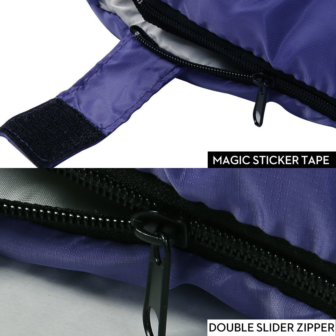 Envelope Sleeping Bag,3-4 Seasons Warm Cold Weather Lightweight, Portable, Waterproof Compression Sack for Adults & Kids - Indoor & Outdoor Activities: Traveling, Camping, Backpacking, Hiking, Purple
