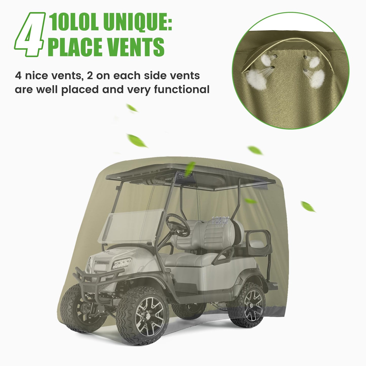 10L0L Golf Cart Covers,Waterproof Golf Cart Rain Covers 2 passenger Universal Fits for Yamaha ,Club Car, EZGO, 4 passenger Golf Cart Storage Cover