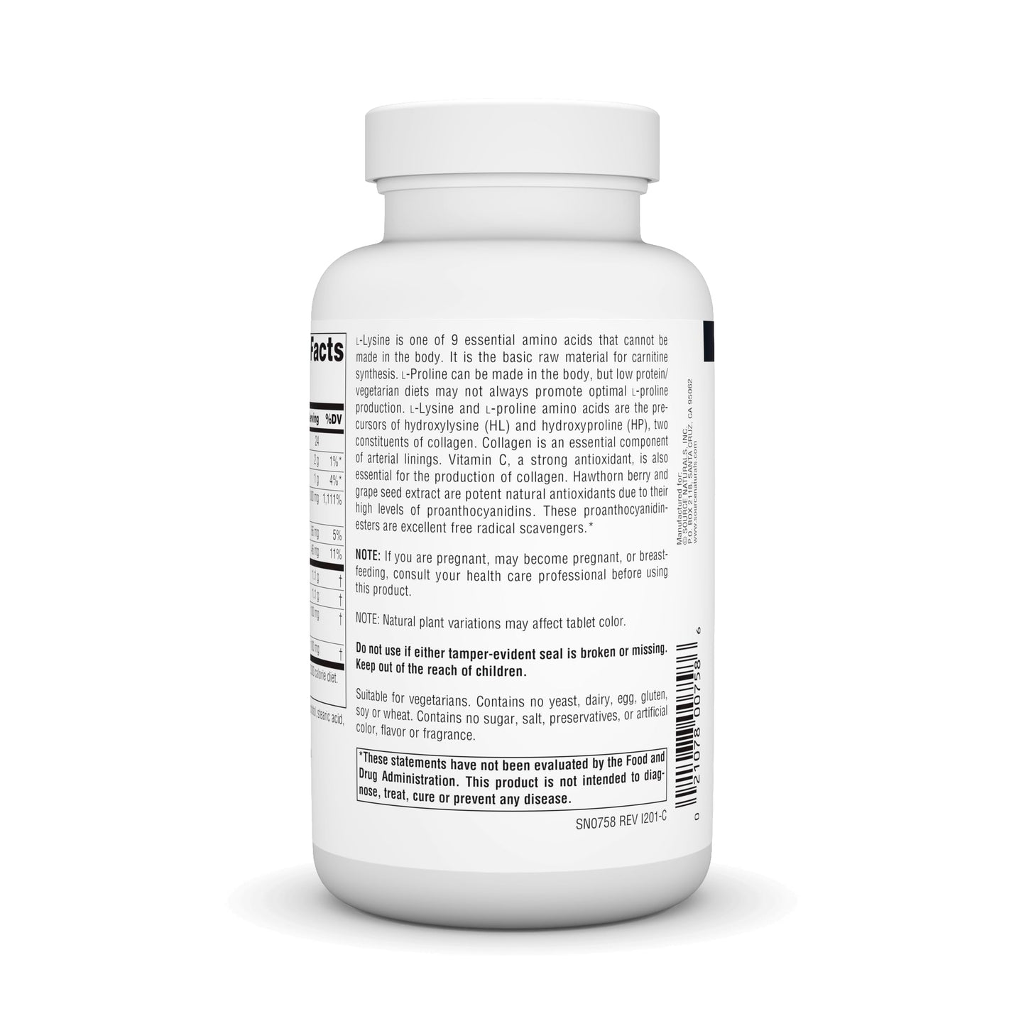 Source Naturals Proline & Lysine, 550 mg - 120 Tablets