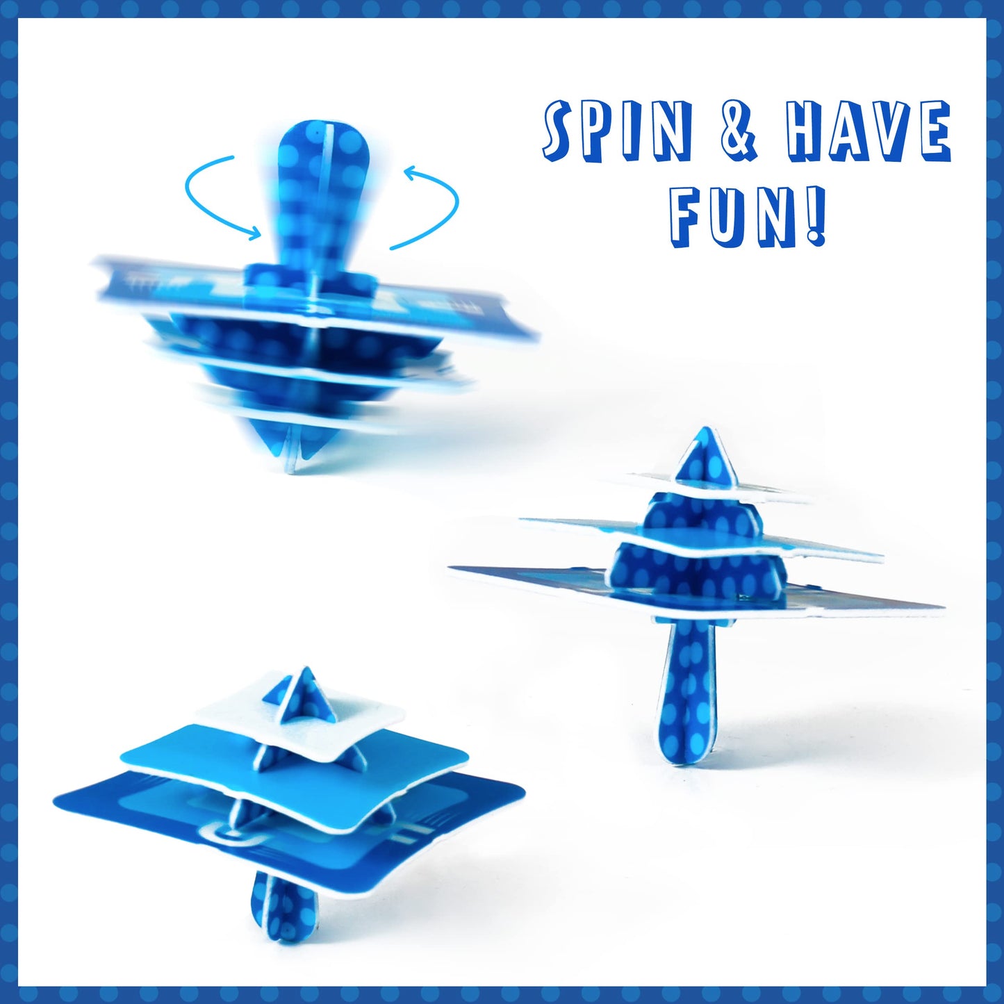 Zion Judaica Ltd Set of 45 Dripless Hanukkah Candles Spiral Candle Includes a DIY Dreidel, Prayer Card, Standard Size Menorah Candles for Eight Nights of Chanukah, Multi Tone Blue and White Ombre