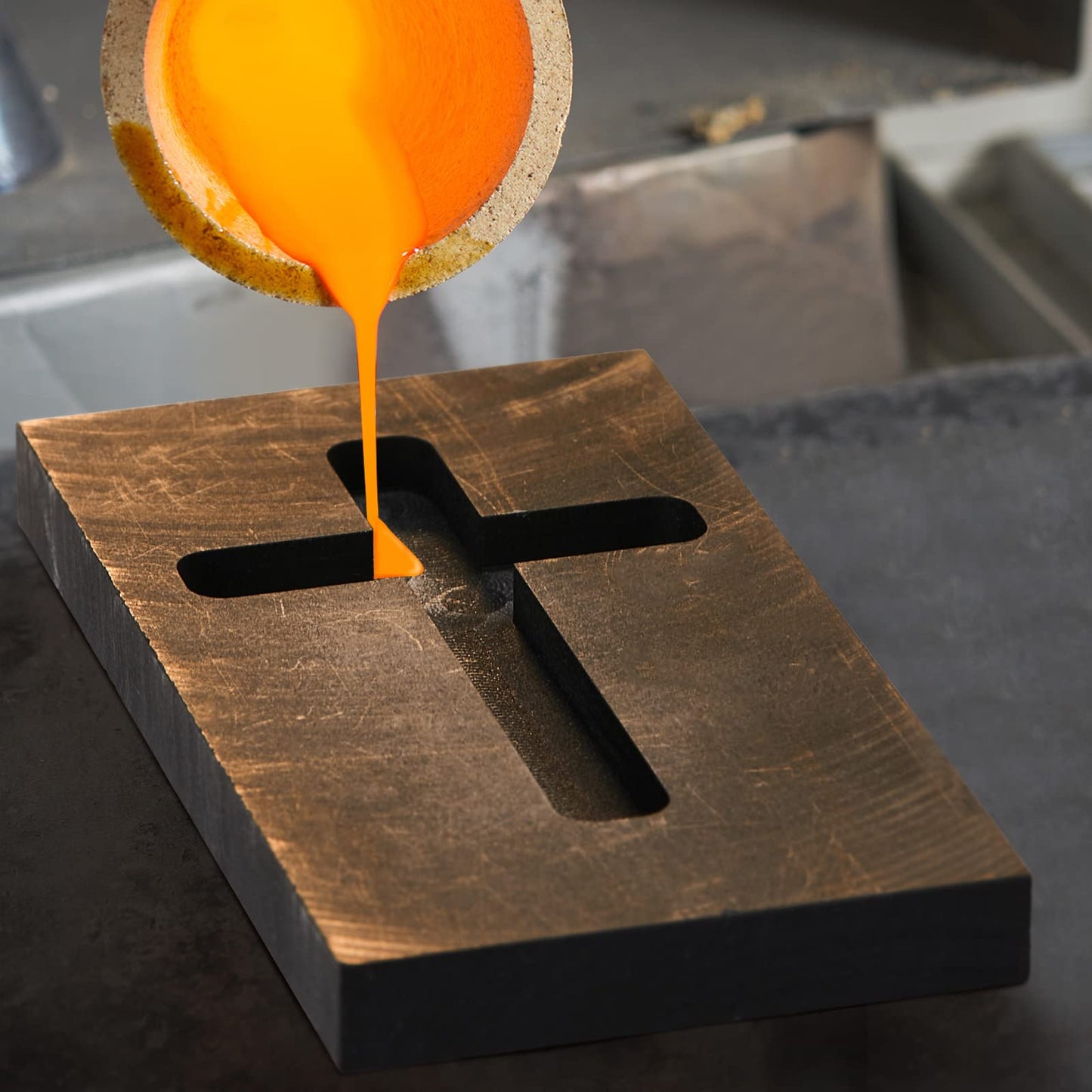 3 Pieces Heart Star Cross Graphite Casting Ingot Mold Metal Refining Scrap Melting Casting Mould for Smelting Gold Silver Metal Aluminum Copper