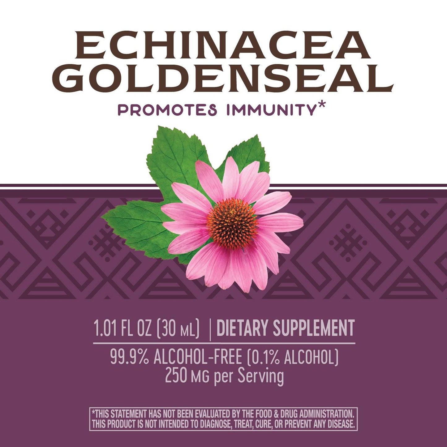 Nature's Way Premium Formula Echinacea-Goldenseal, 250 mg per serving, 99.9% Alcohol-Free, 1.01 Oz.