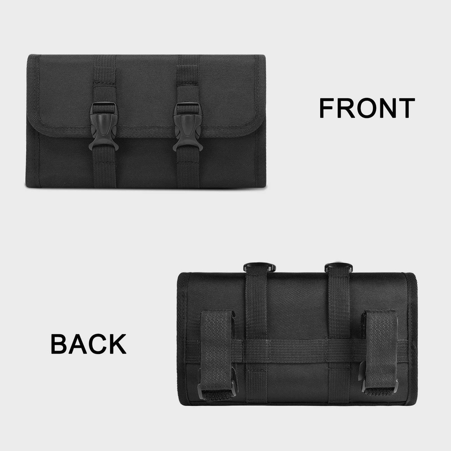 Leopauto Roll Up Tool Bag- Small Tool Bag,Motorcycle Bags,Store Kinds Of Repair,Suitable For Electricians, Plumbers, Carpenters And Hobbyists,Easy To Carry, Wear And Durable,Black