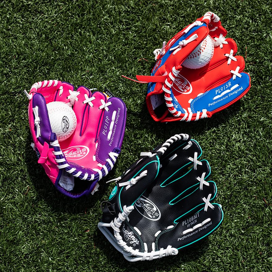 Rawlings | PLAYERS Series T-Ball & Youth Baseball Glove | Right Hand Throw | 9" | Baseball Theme