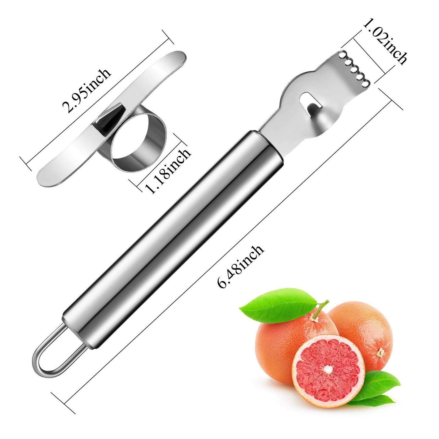 4 Pieces Lemon Zest Peeler for Cocktails Stainless Steel Orange Rind Peeler Tool Orange Citrus Twist Peeler with Channel Knife Kitchen Accessories