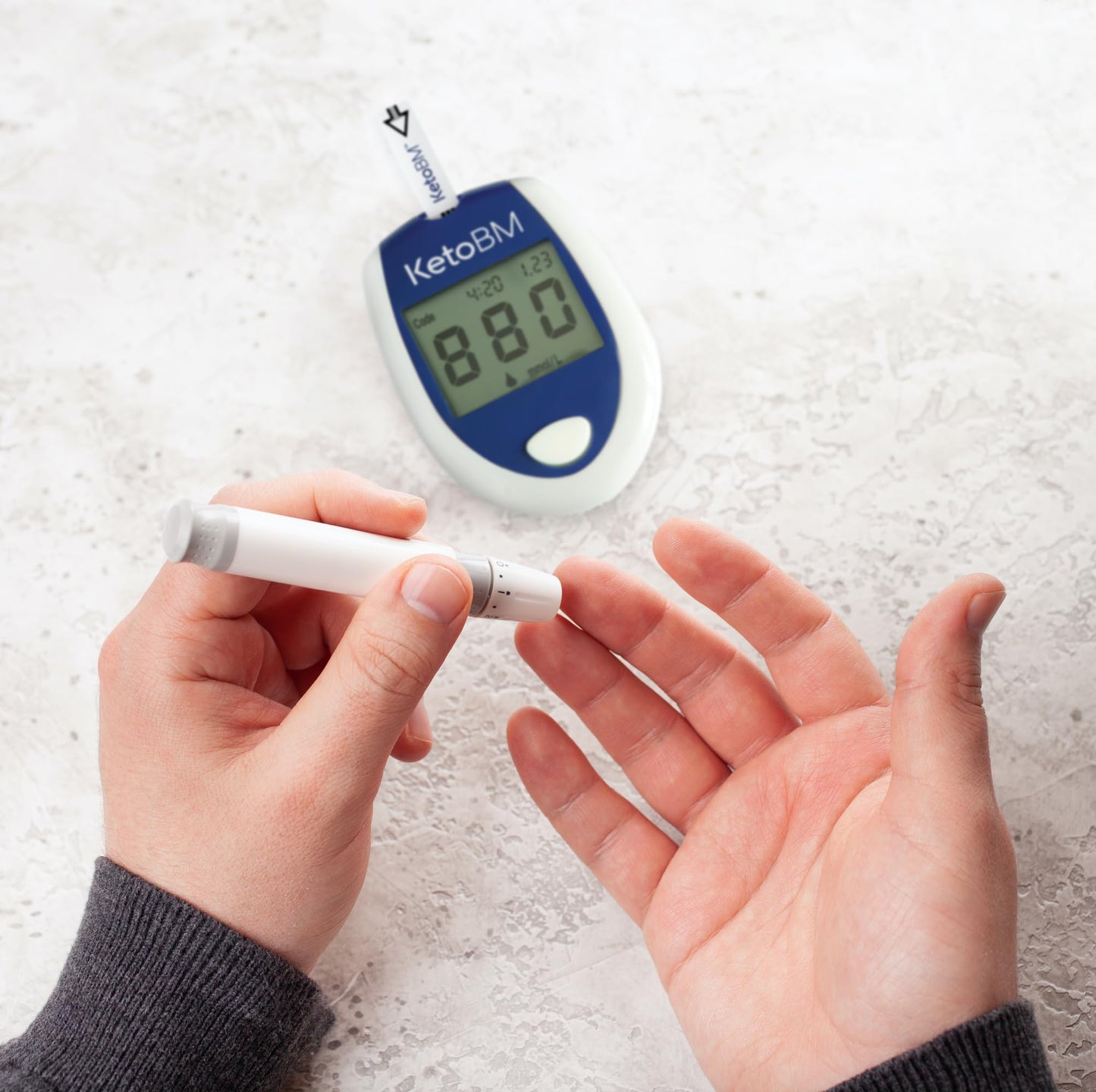 KetoBM Blood Ketone Meter Kit for Keto Diet Testing - Complete Ketone Test Kit with Ketone Monitor, Keto Strips, Lancing Device & Lancets