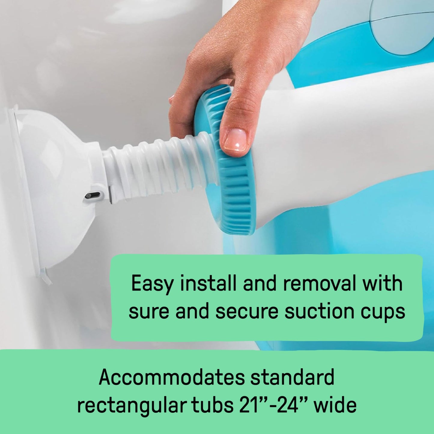 Summer My Bath Seat for Sit-Up Baby Bathing, Sure & Secure Suction Cups, ASTM Safety Tested & Approved, Backrest for Assisted Sitting, Easy Setup & Storage, Aqua