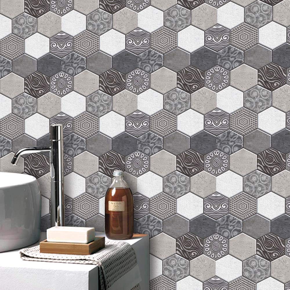 3D Wall Brick Sticker Waterproof Stone Art Wallpaper Self-Adhesive Brick Wallpaper Removable Wall Décor for Bathroom Bedroom Living Room Counter Countertop 6 Pack 11.8" 11.8" (X516)