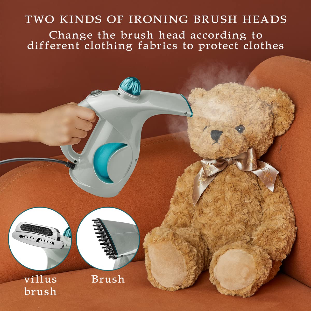 ELITAPRO Steamer for Clothes - Portable Garment Steamer - 1200W Travel Size Clothing Steamer - Quick Heating, Dry Steam - Handheld Clothes Steamer for Home, Office, & Travel - Fabric Brush Included