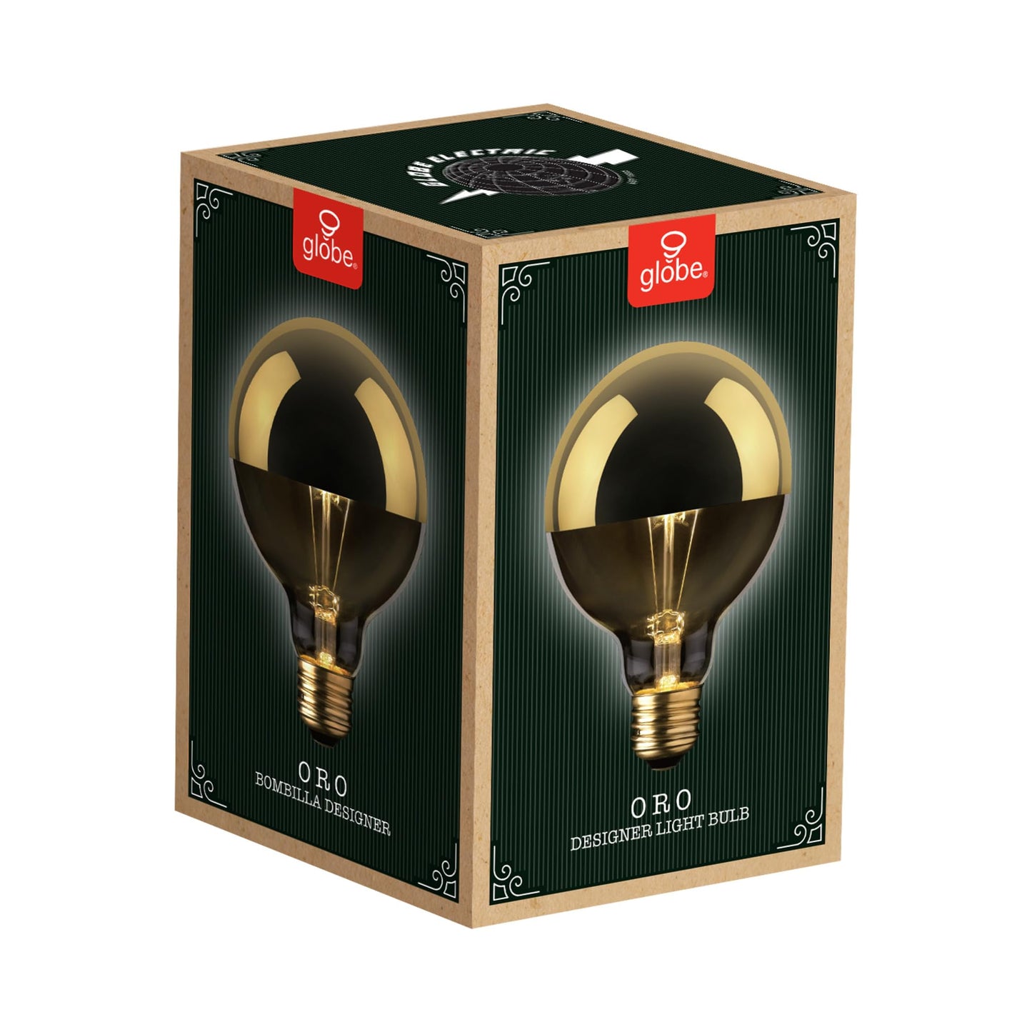Globe Electric 84649 40W Gold Designer Vintage Edison Oro Incandescent Light Bulb, E26 Base, 220 Lumens