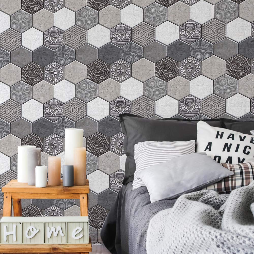 3D Wall Brick Sticker Waterproof Stone Art Wallpaper Self-Adhesive Brick Wallpaper Removable Wall Décor for Bathroom Bedroom Living Room Counter Countertop 6 Pack 11.8" 11.8" (X516)