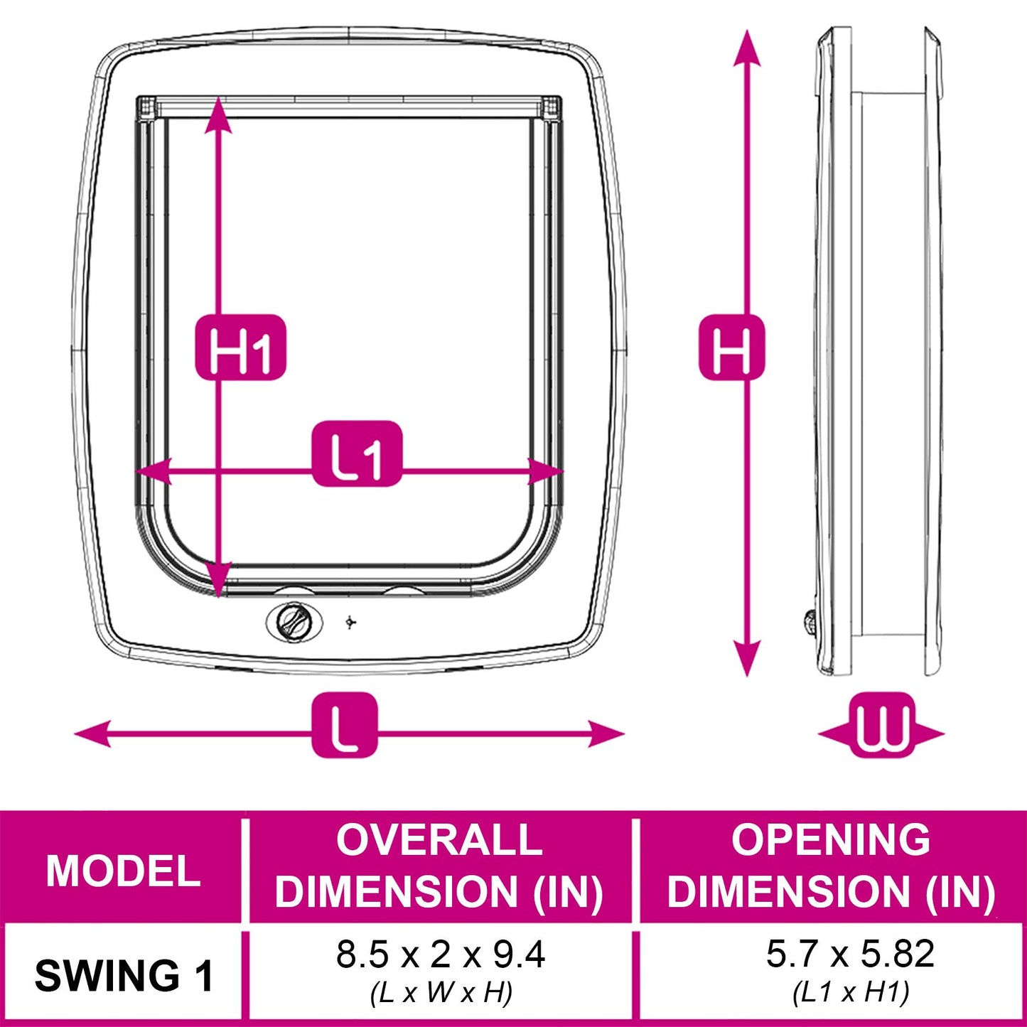 Ferplast Cat Door Swing 1" w/ 2-Way Locking System | Universal Pet Door in Brown for Interior & Exterior Use Ideal for Small Cats & Dogs Up to 12 Pounds | 1-Year Manufacturer's Warranty
