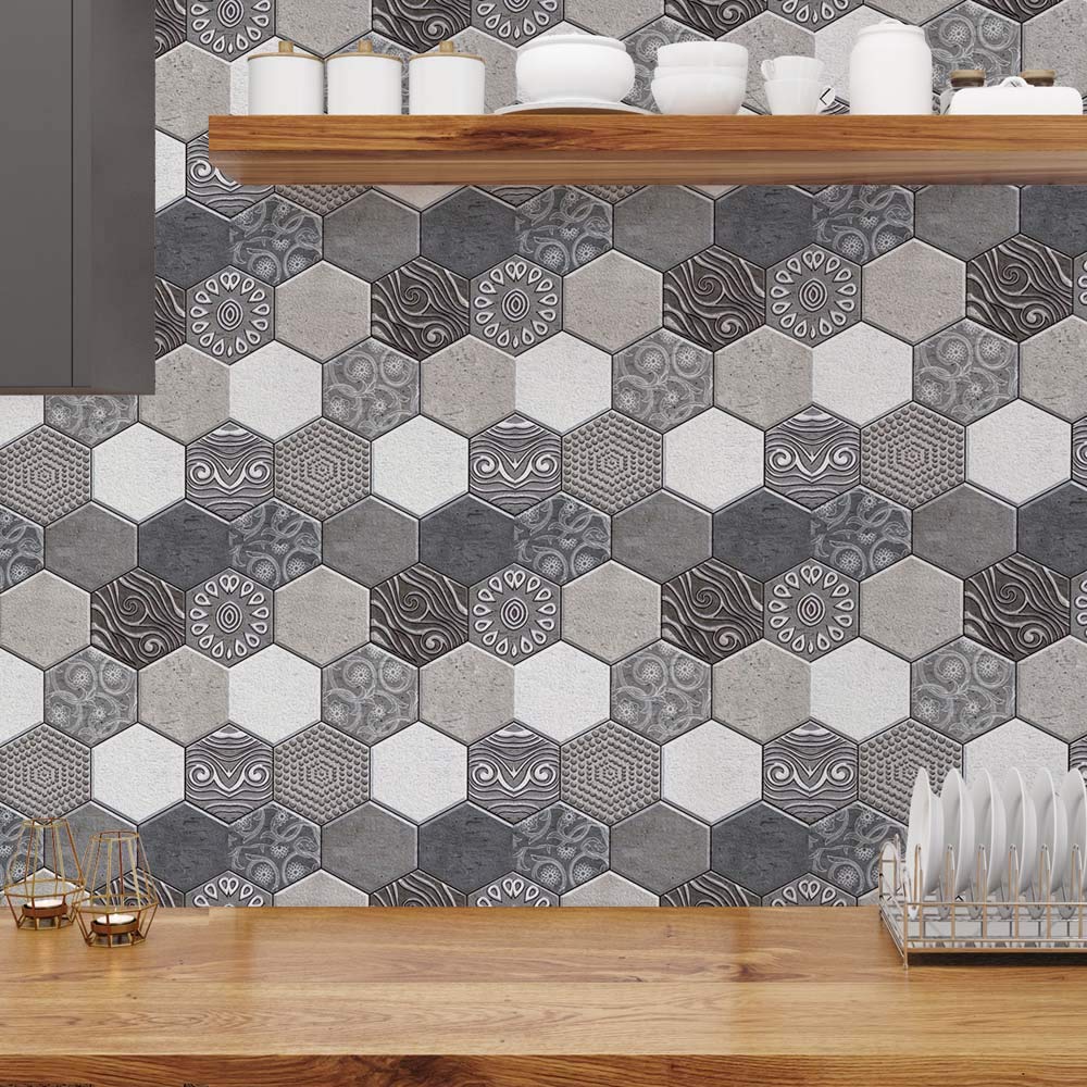 3D Wall Brick Sticker Waterproof Stone Art Wallpaper Self-Adhesive Brick Wallpaper Removable Wall Décor for Bathroom Bedroom Living Room Counter Countertop 6 Pack 11.8" 11.8" (X516)