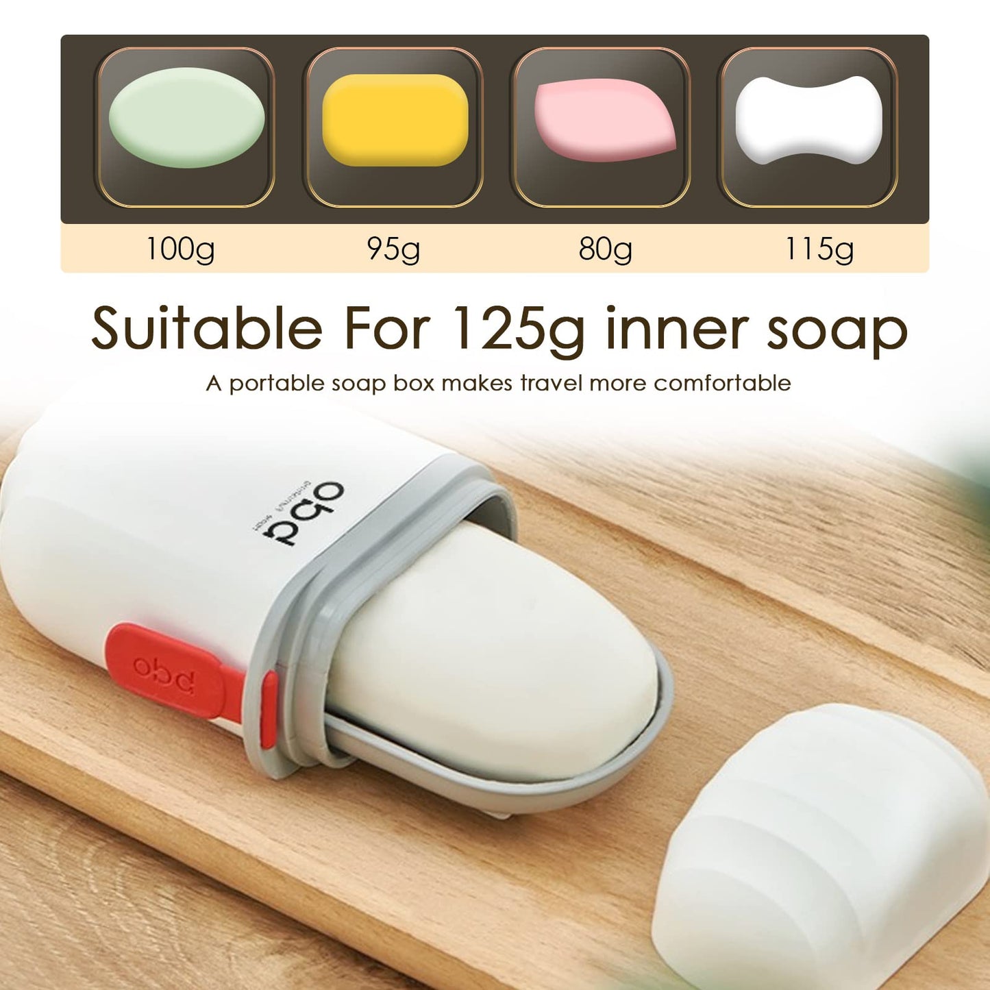 DODAMOUR 2 Pcs Travel Soap Container, Portable Soap Dish with Lid, Plastic Bar Soap Holder for Home Outdoor Hiking Camping (White)