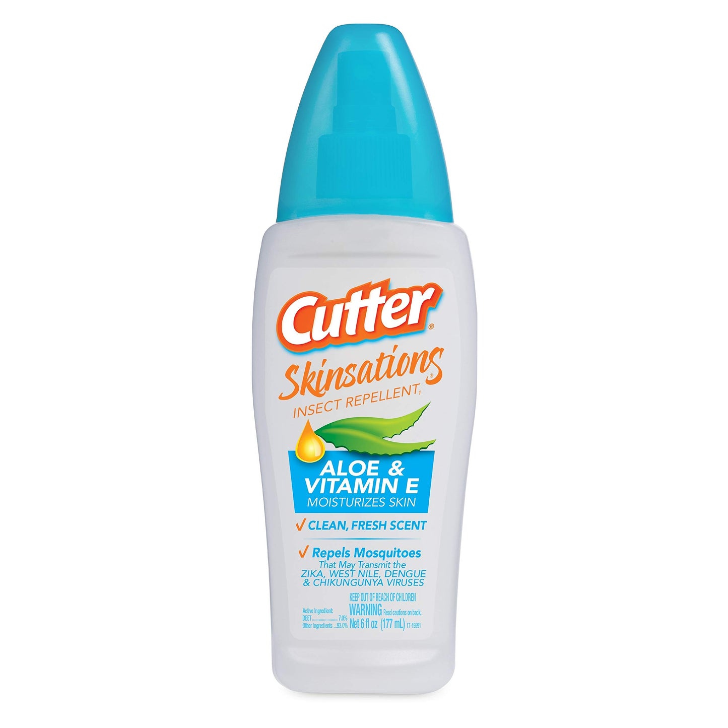 Cutter Skinsations Insect Repellent (12 Pack), Mosquito Repellent, Repels Mosquitos, Ticks, Gnats, Fleas, 7% DEET, 6 fl Ounce (Pump Spray)