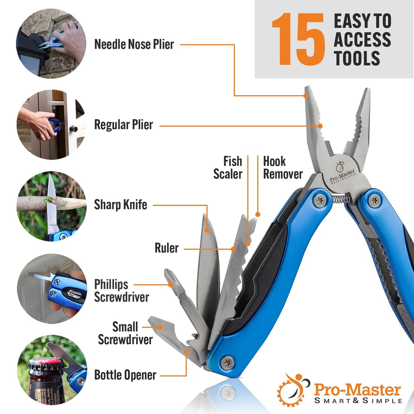 Multi Tool Pocket Knife Set 15 in 1 - The Ultimate Christmas Gift for Men! Practical & Versatile Multi-tool Perfect Stocking Stuffer