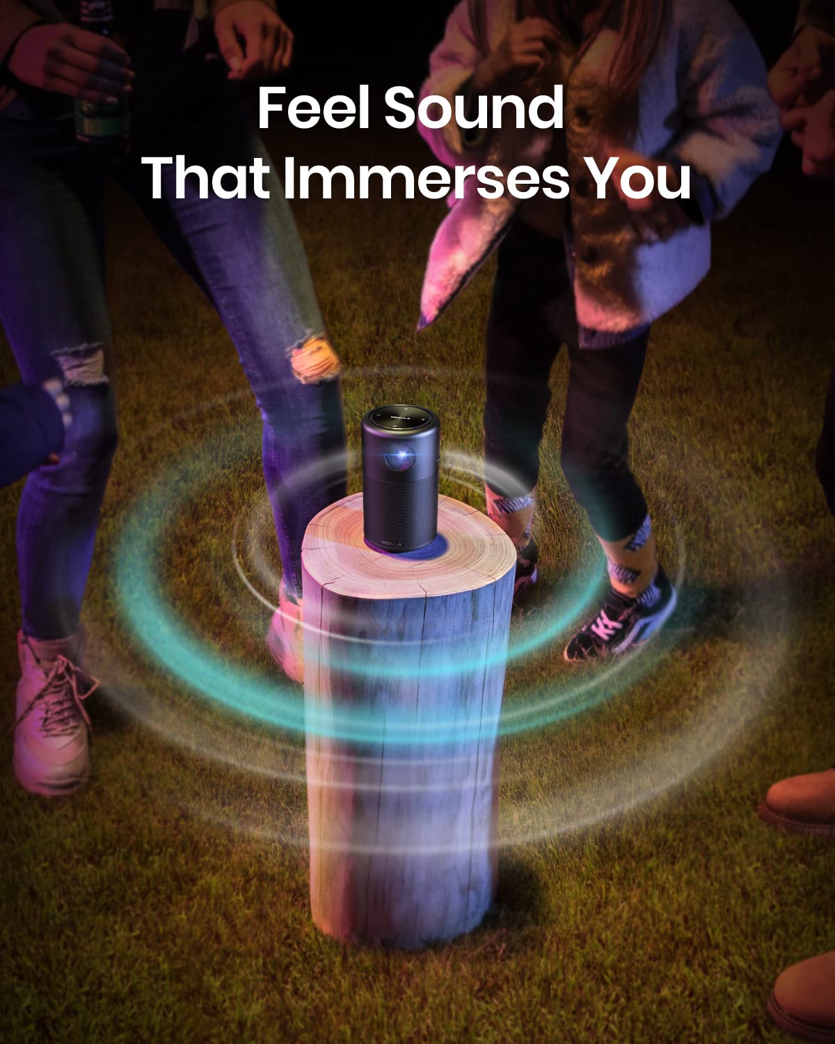 Anker NEBULA Capsule, Smart Wi-Fi Mini Projector, 100 ANSI Lumen Portable Projector, 360° Speaker, Movie Projector, 100 Inch Picture, 4Hr Video Playtime for Inside and Outside, Watch Anywhere