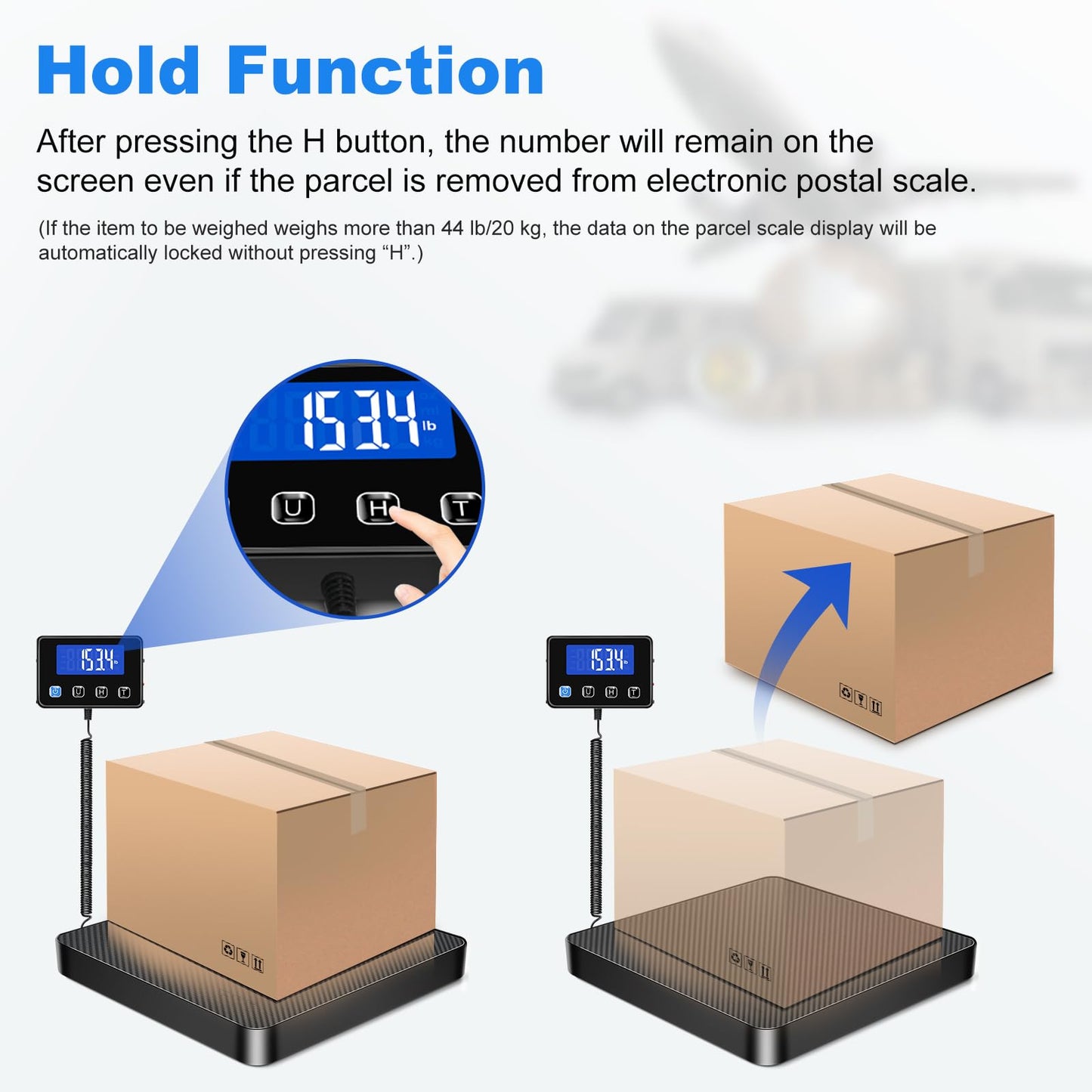 KUAIVO Shipping Scale, 440 lbs/0.35oz High Accurate Digital Postal Scale with Hold/Tare Function, Postage Scale for Packages, Luggage, Small Business, Home Use, Battery & Charging Cable Include
