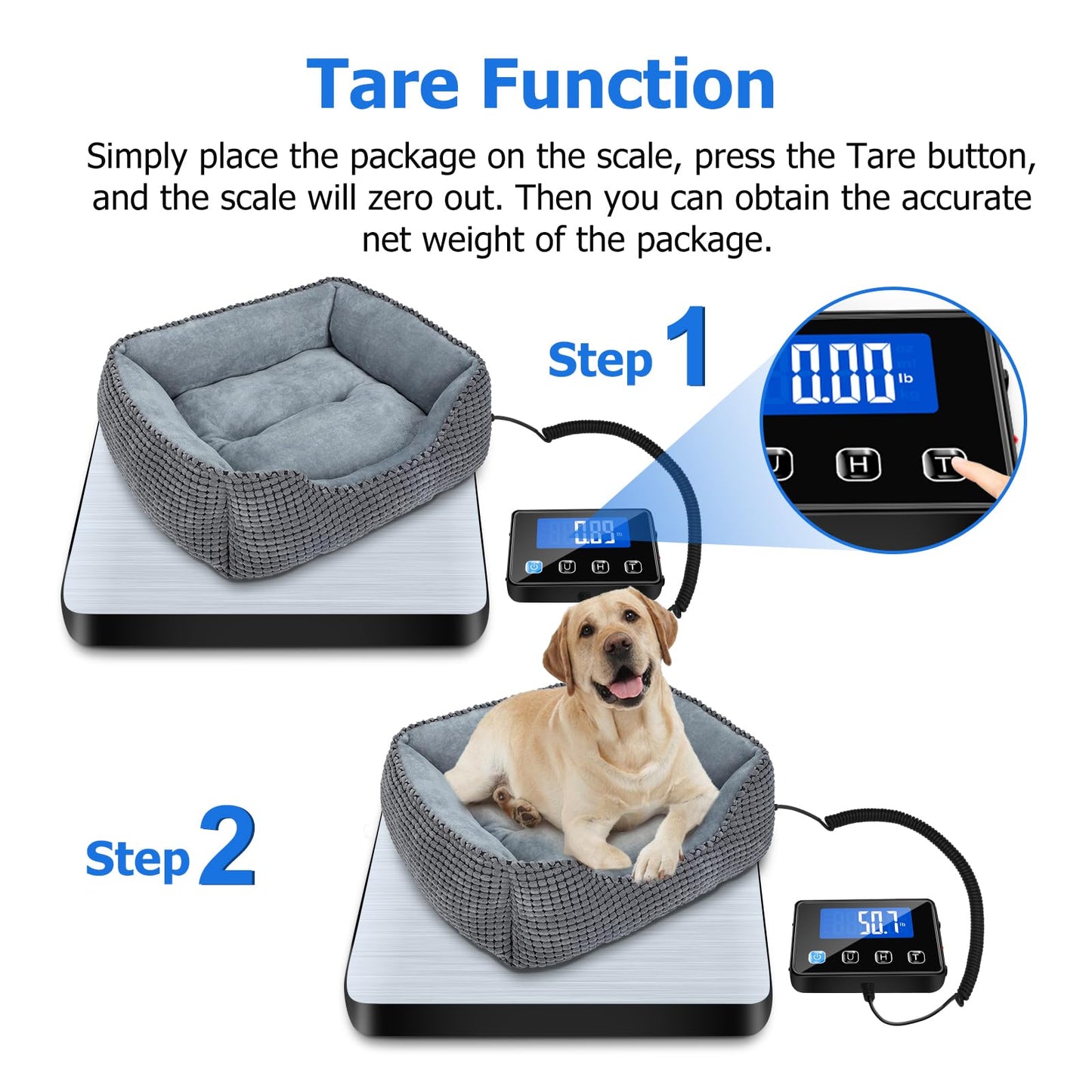 KUAIVO Digital Shipping Scale, 440lb Heavy Duty Postage Scale with Tare/Hold Function, Postal Scale for Package, Luggage, Small Business, Ware House, Home Use, Battery & Charging Cable Include