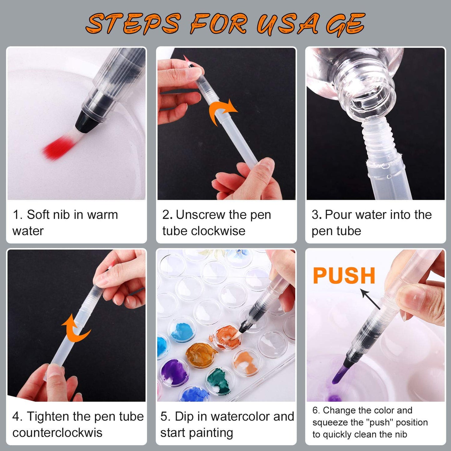 AROIC Watercolor Paint Set, with a Watercolor Paint, 48 Color, a Brush and a Refillable Water Brush Pen. The Best Gift for Beginners, Children and Art Lovers.