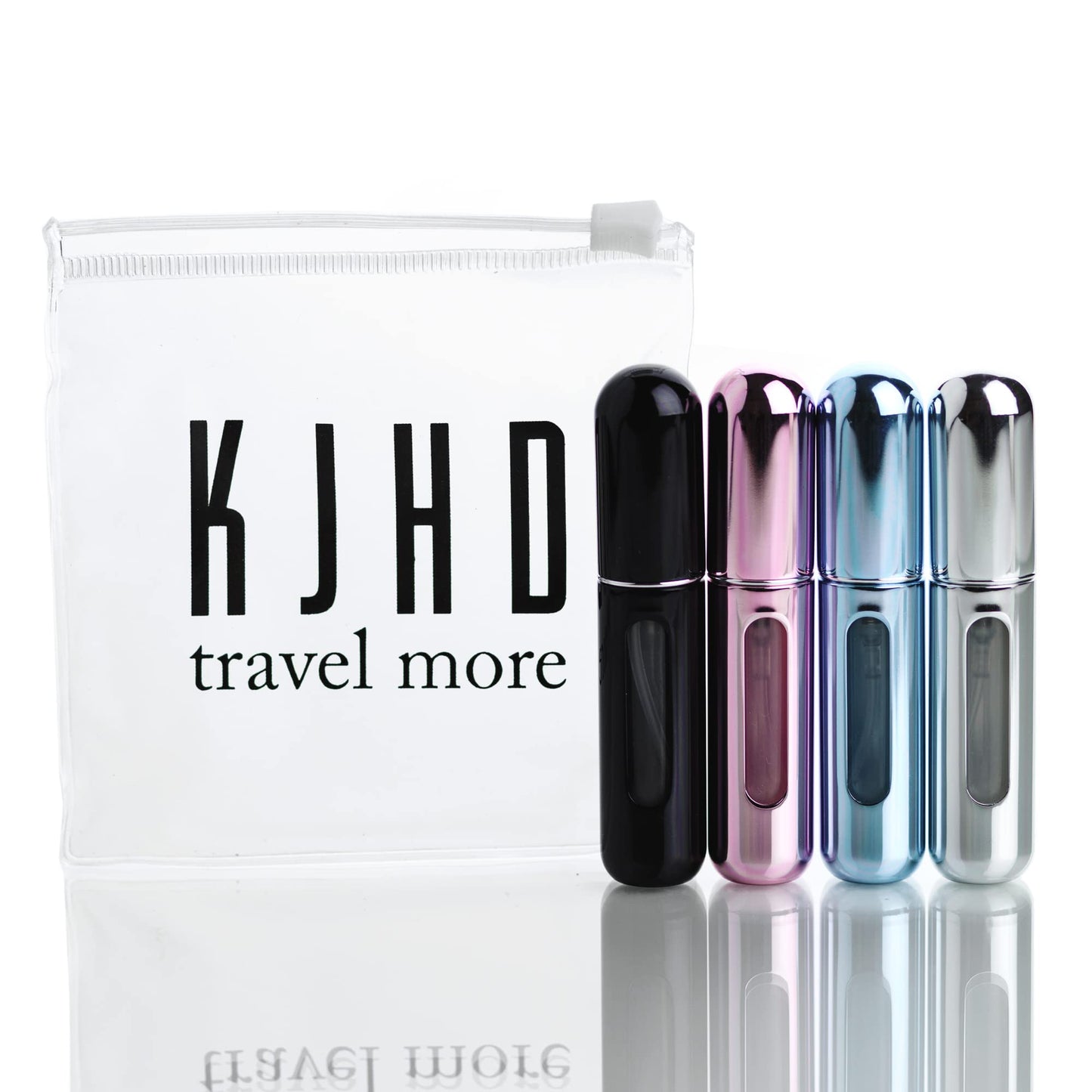 KJHD Mini Refillable Perfume Atomizer Bottles: Portable Travel - Size Spray Sprayers for Cologne Perfumes - 4 Empty 5ml Bottles for Easy Refill