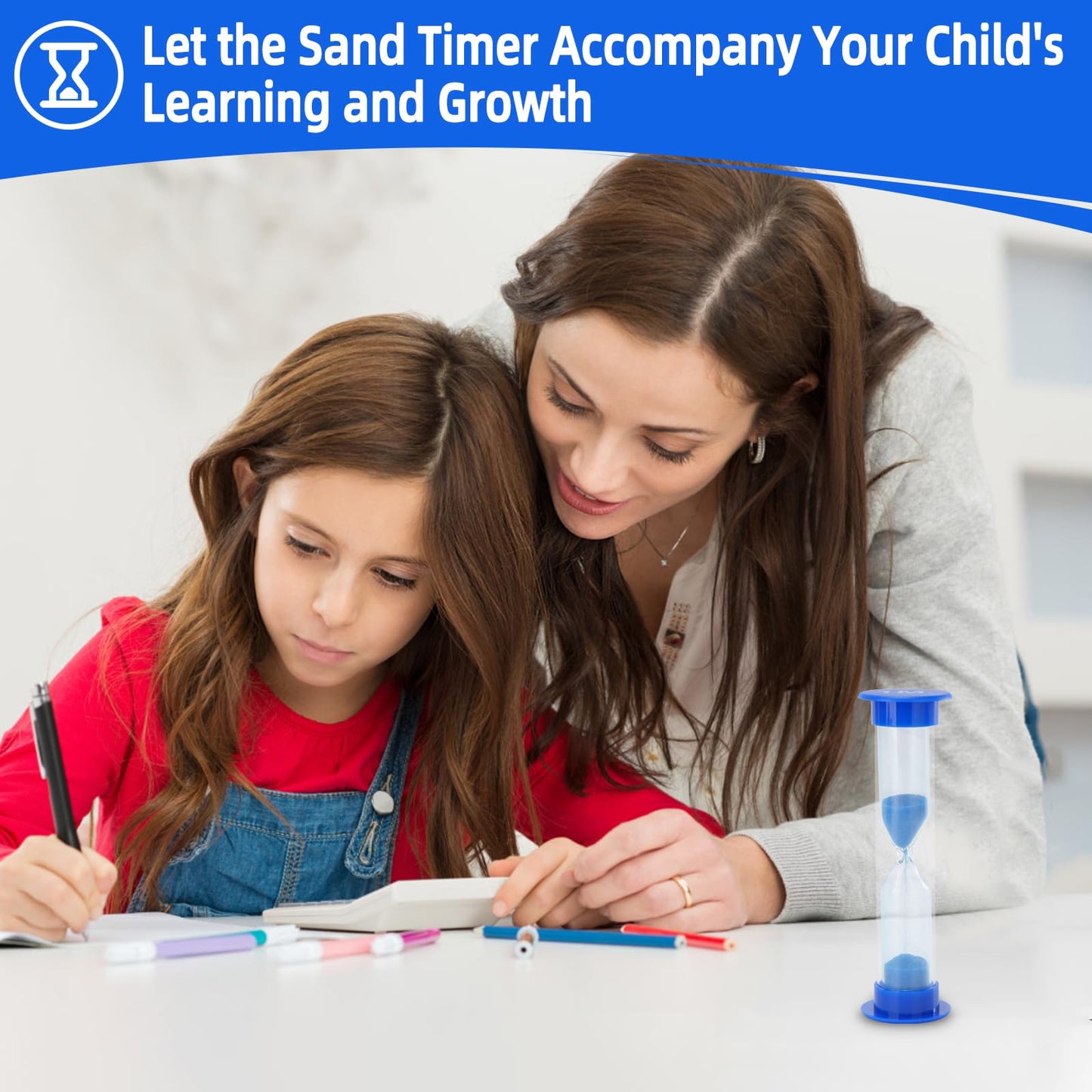 I-MART Plastic Sand Timer Sandglass Hourglass Sand Clock Timer 30 sec, 1 min, 2 mins, 3 mins, 5 mins, 10 mins (Pack of 6)