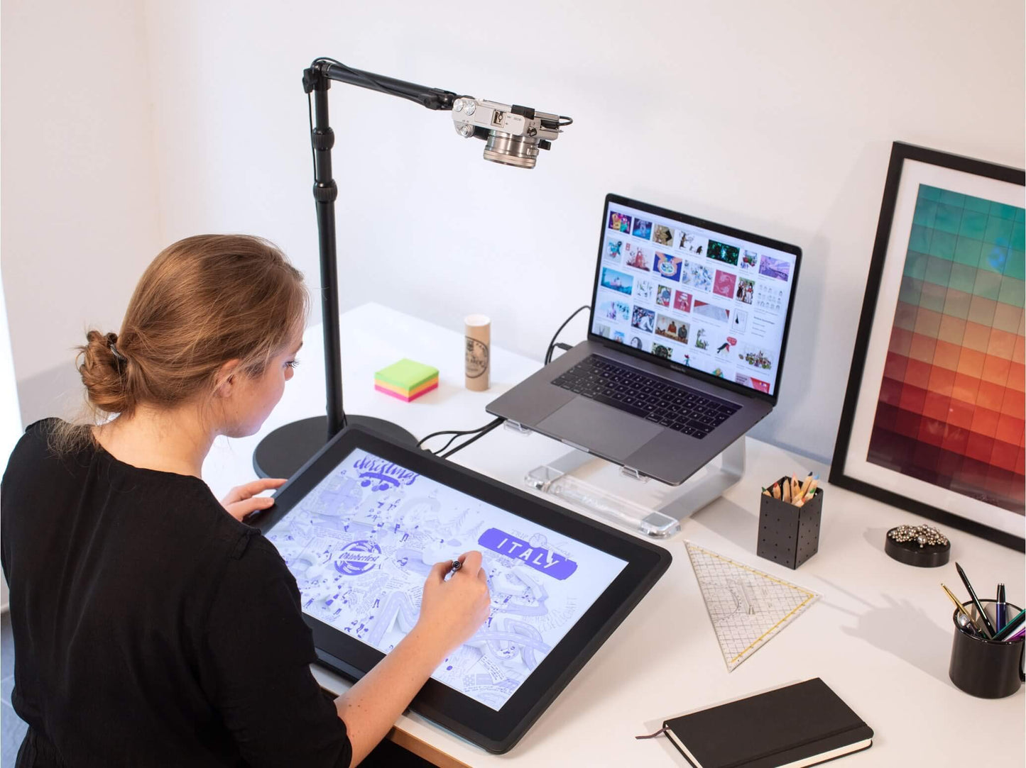 Elgato Master Mount L - Premium Desk Clamp with Pole extendable up to 125cm/49in and 1/4 inch Thread to Mount Lights,Cameras, and Microphones,perfect for Streaming, Videoconferencing and Studios,Black