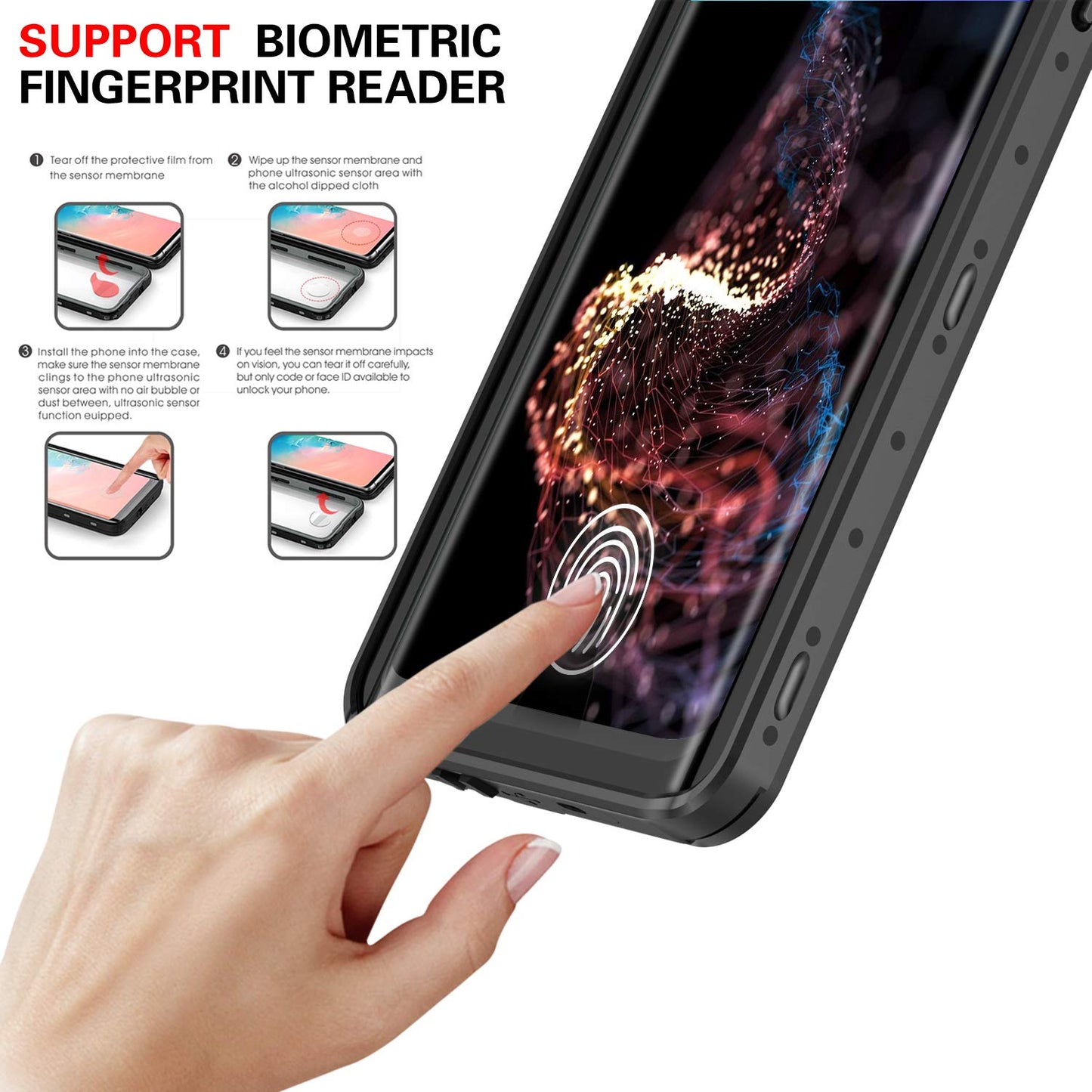 GOLDJU Samsung Galaxy S10 Plus Waterproof Case,S10 Plus Built in Screen Protector 360° Full Body Protective Shockproof Dirtproof Sandproof IP68 Underwater 6.4