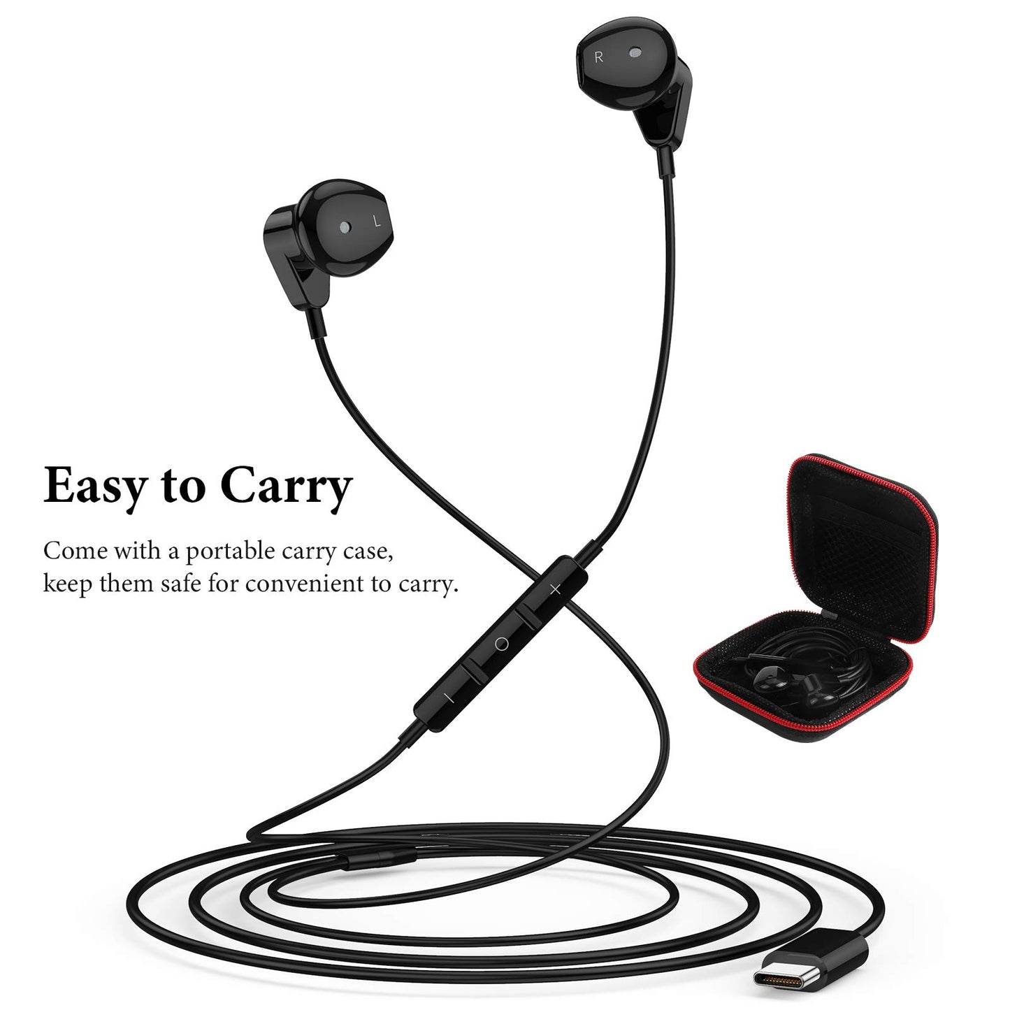 APETOO USB C Headphones for Samsung S24 S23 S22 Ultra S21 FE Note 10+ 20 A53 iPhone 15 16 Pro Max,HiFi Stereo Type C Earphones Wired Earbuds Microphone Volume Control for Galaxy Z Flip Fold 3,OnePlus