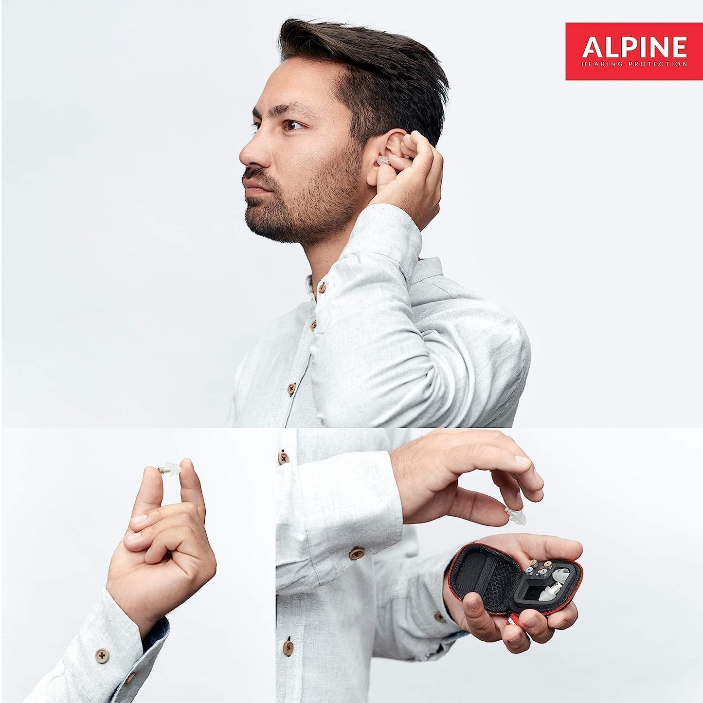 Alpine MusicSafe Pro - High Fidelity Earplugs for Musicians - 3 Interchangeable Premium Filter Sets: 16, 19 & 22 dB - Professional Musician Hearing
