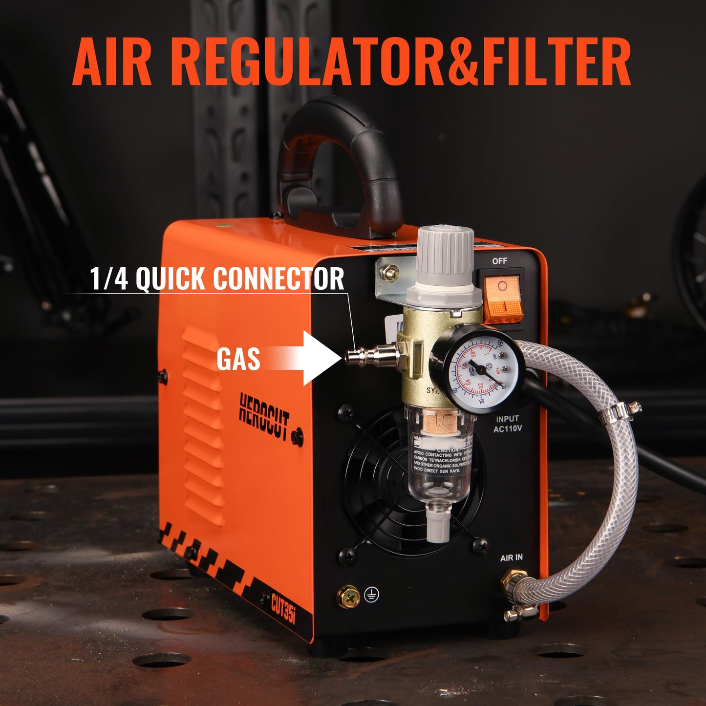 Plasma Cutter, High Frequency 50/60Hz IGBT Inverter Air Plasma Cutting Machine (CUT35 110V)