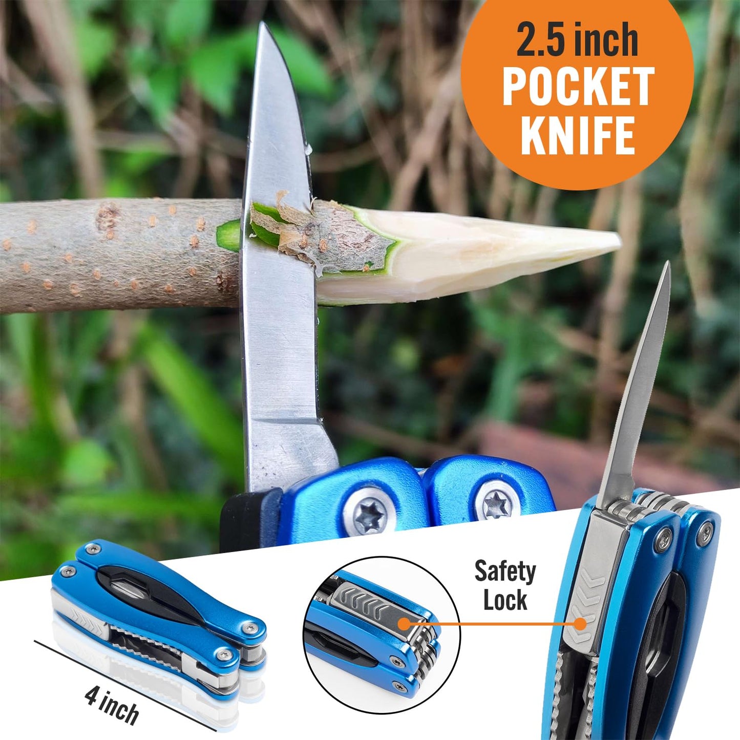 Multi Tool Pocket Knife Set 15 in 1 - The Ultimate Christmas Gift for Men! Practical & Versatile Multi-tool Perfect Stocking Stuffer