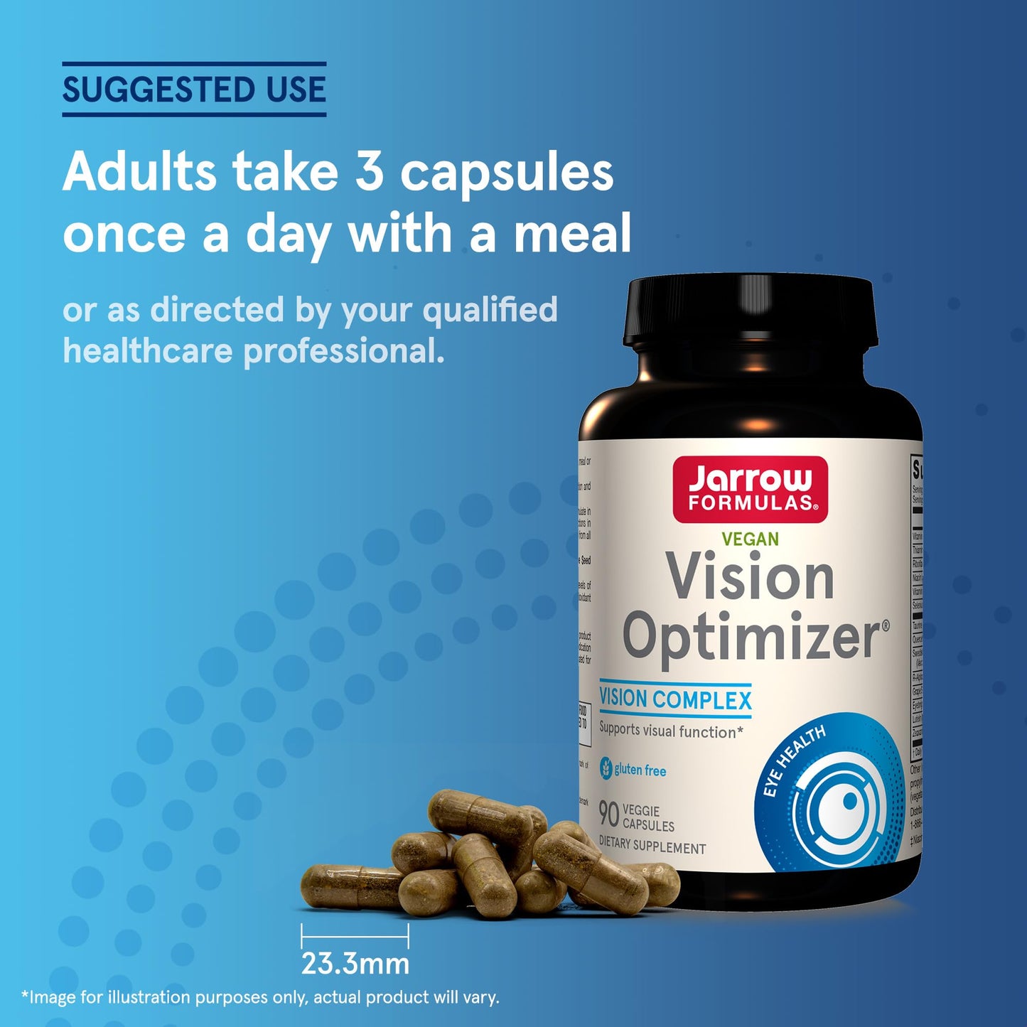 Jarrow Formulas Vision Optimizer, Dietary Supplement, Vision Complex, Supports Visual Function, 90 Capsules, Up to a 30 Day Supply