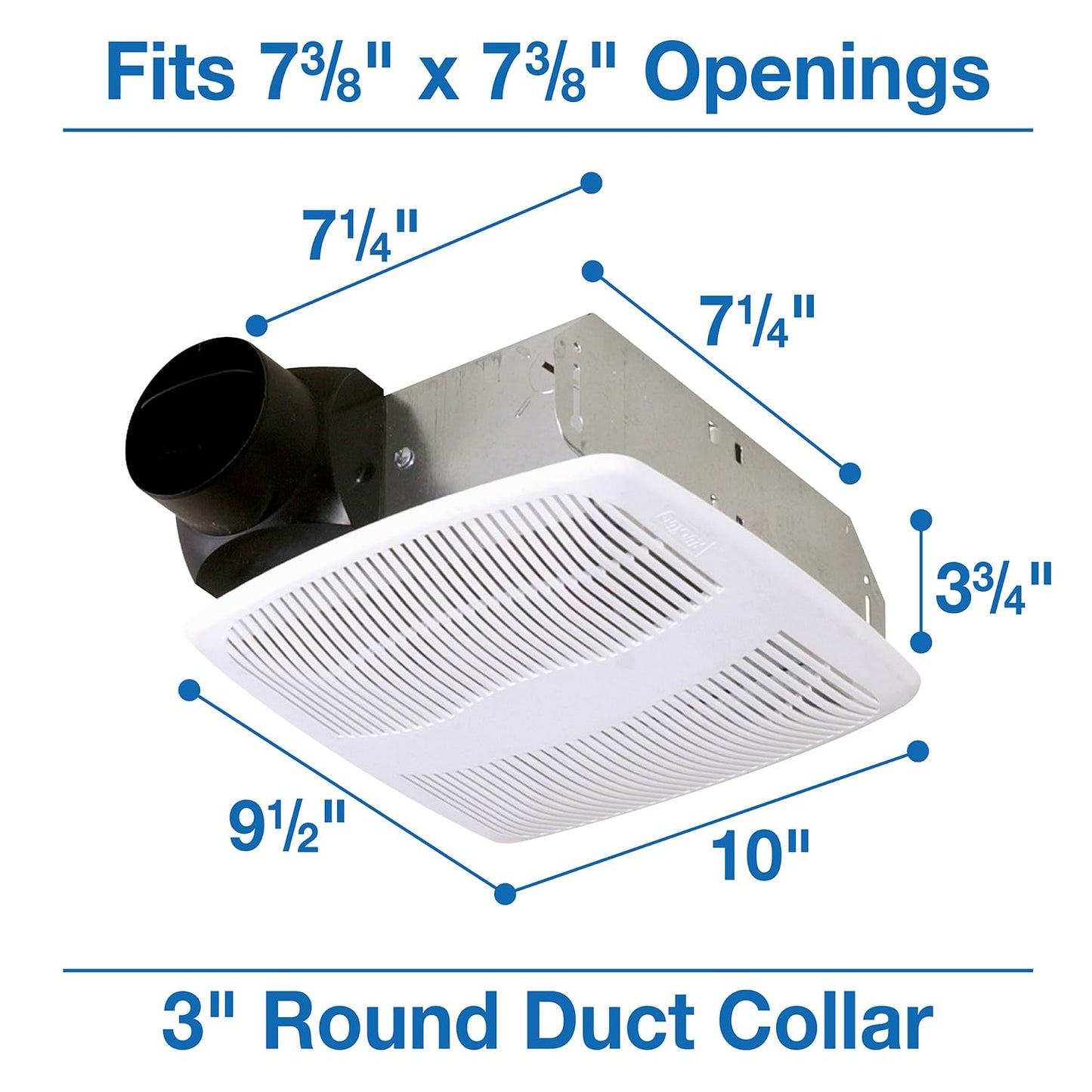 AIR KING AMERICA AS50 Advantage 50 CFM Ceiling Exhaust Fan, White