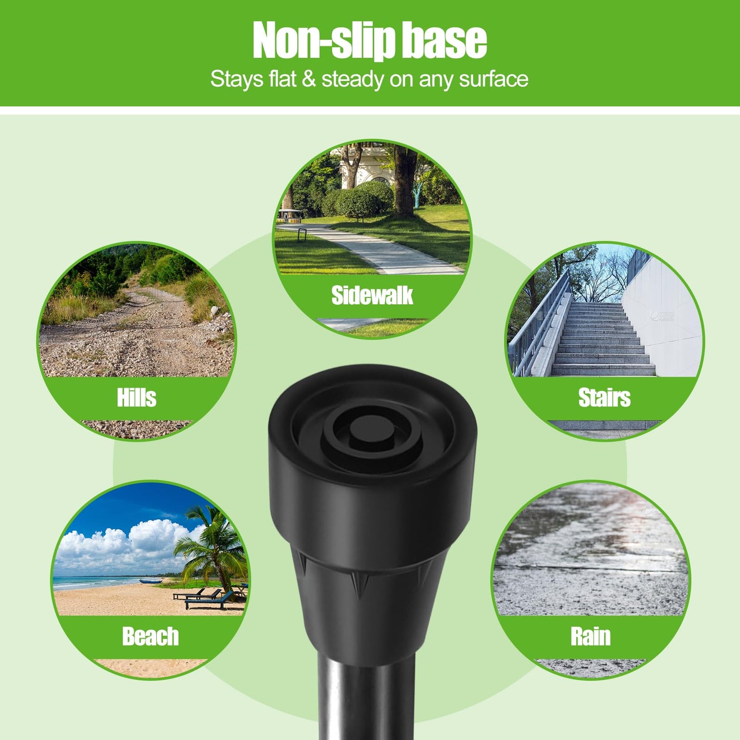 Ez2care Walking Stick- Adjustable Lightweight Walking Cane, Collapsible Portable Mobility Aids for Seniors, Adults, Disabled, Elderly, Foldable Travel Walking Stick for Men and Women(Black)