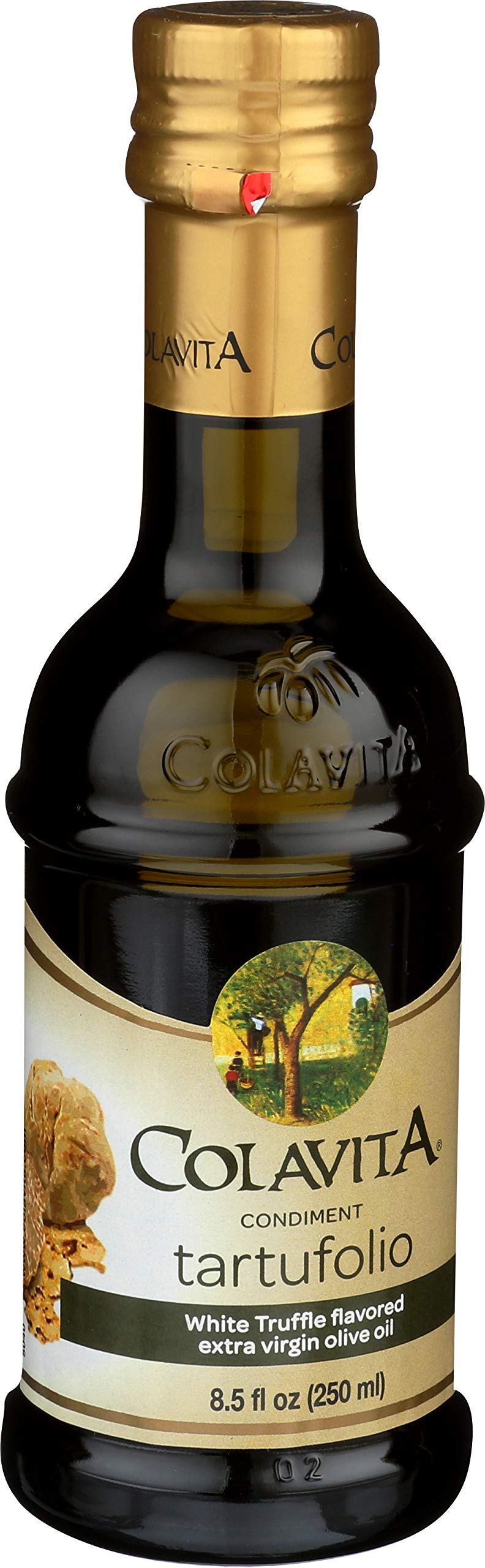 Colavita Flavored EVOO - Tartufolio Condiment, White Truffle Flavored Extra Virgin Olive Oil, 8.5oz Glass Bottle