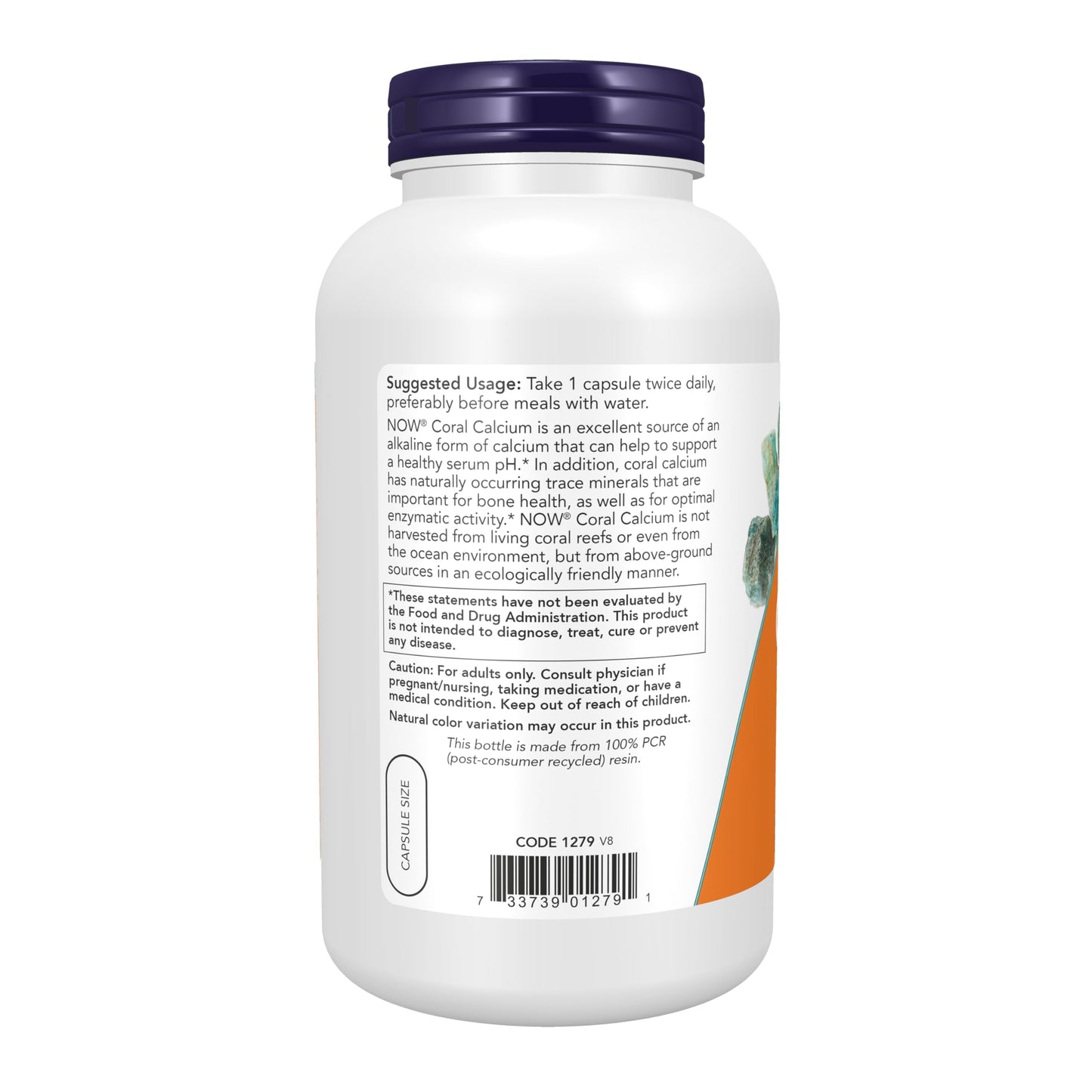 NOW Foods Supplements, Coral Calcium 1,000 mg, Bone Health*, Healthy pH Balance*, 250 Veg Capsules