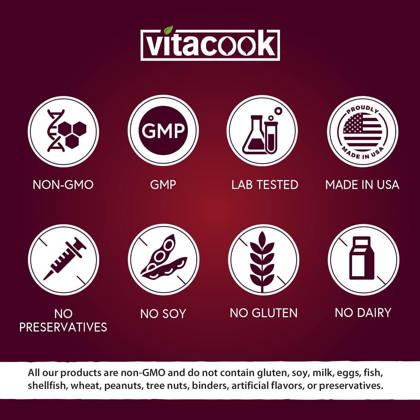 Vitacook Iron Supplement for Women Men, High Potency Iron 65mg with Vitamin C 250mg, Slow Release Stomach Friendly Iron Pills for Red Blood Cell & Immune Support, Non-GMO, Gluten Free, 60 Vegan Tabs