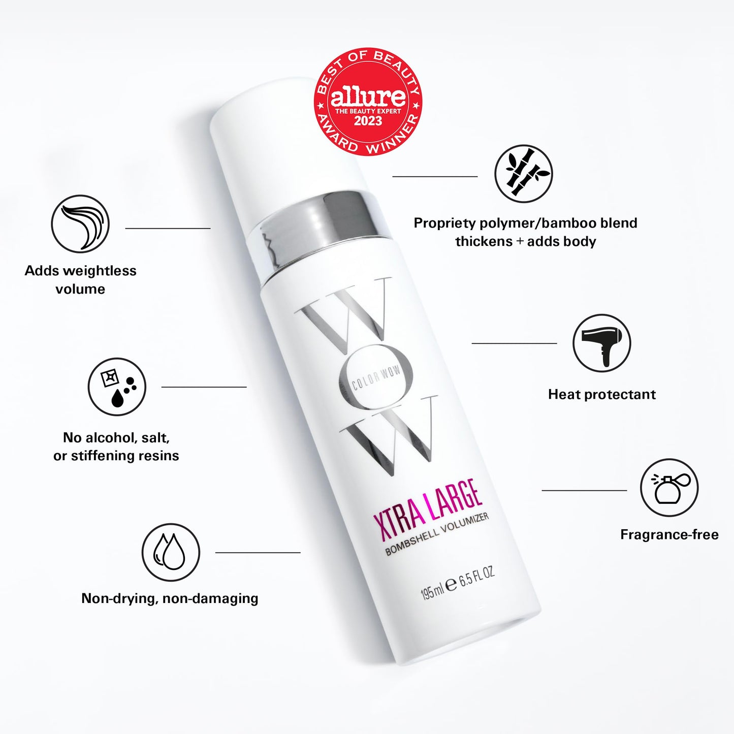 COLOR WOW Xtra Large Bombshell Volumizer, 6.7 fl oz – New Alcohol-Free Technology for Lasting Volume and Thickness