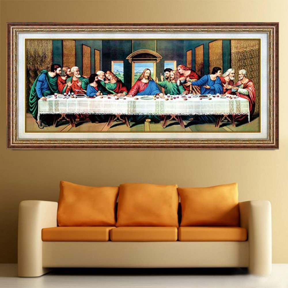 pigpigboss The Last Supper Diamond Painting 5D DIY Diamond Painting by Numbers Rhinestone Religion Painting Home Decor Gift (31.5 X 11.8 inches)
