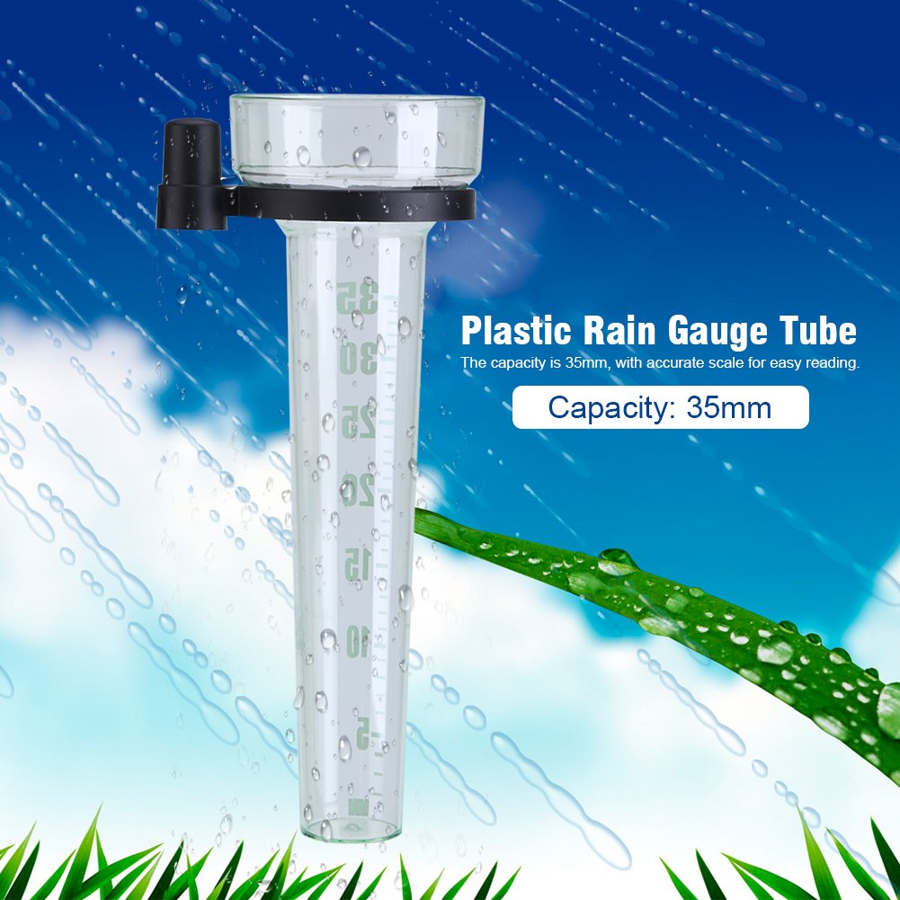 Yosoo Rain Gauge,Tube Sturdy Plastic Udometer with Large Printed Numbers for Garden Outdoor Yard-35mm Capacity